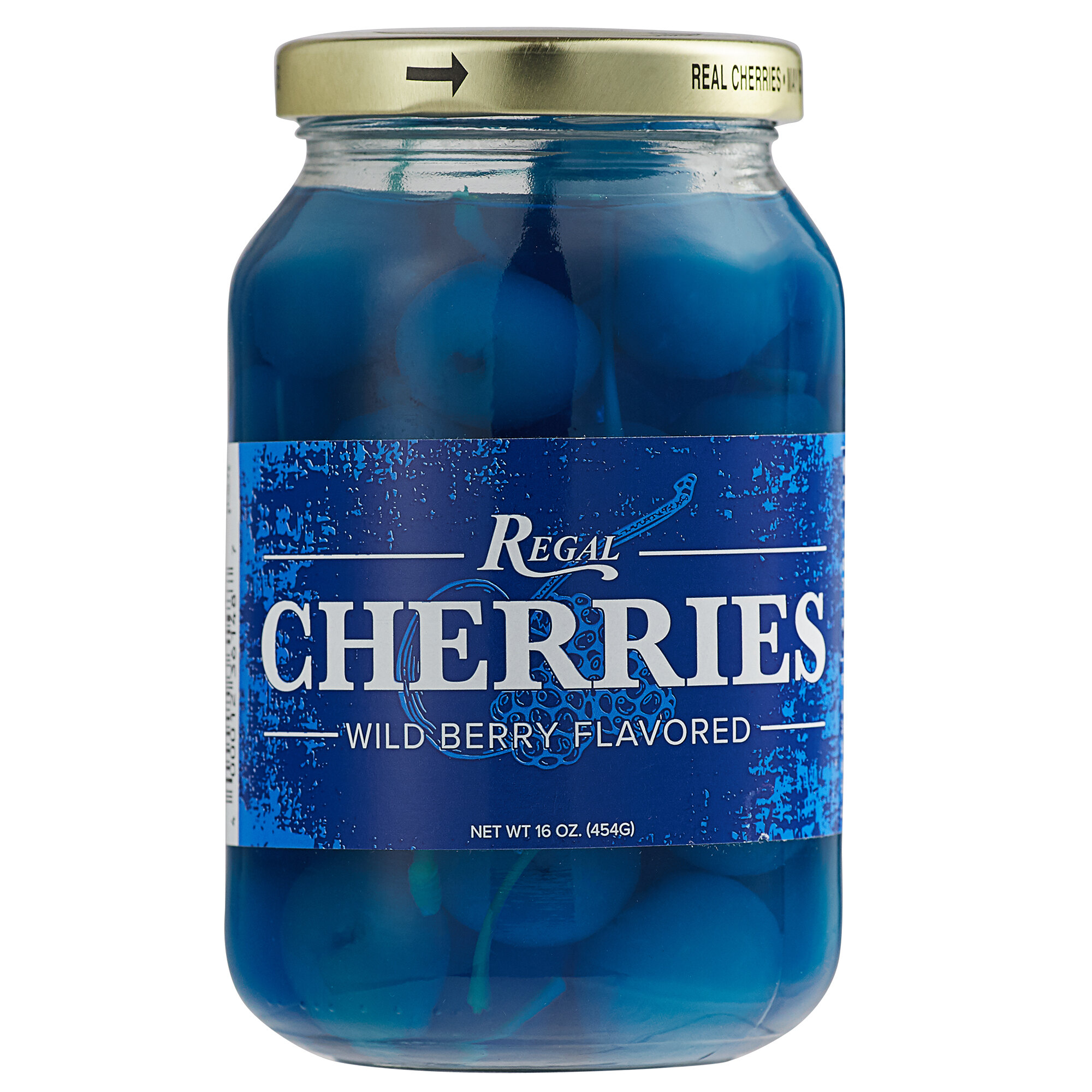 Regal 16 Oz Light Blue Maraschino Cherries With Stems
