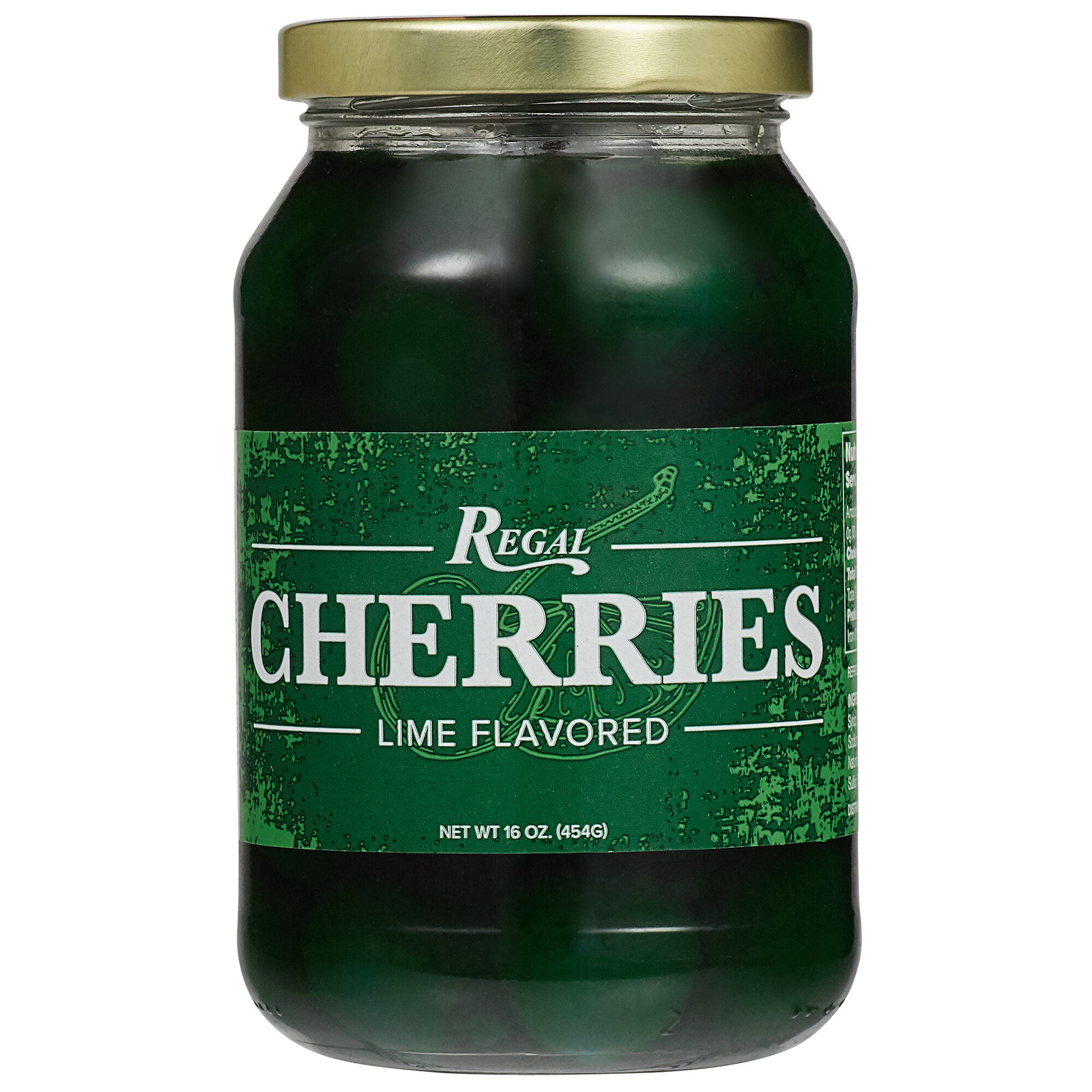 Regal 16 oz. Green Maraschino Cherries with Stems