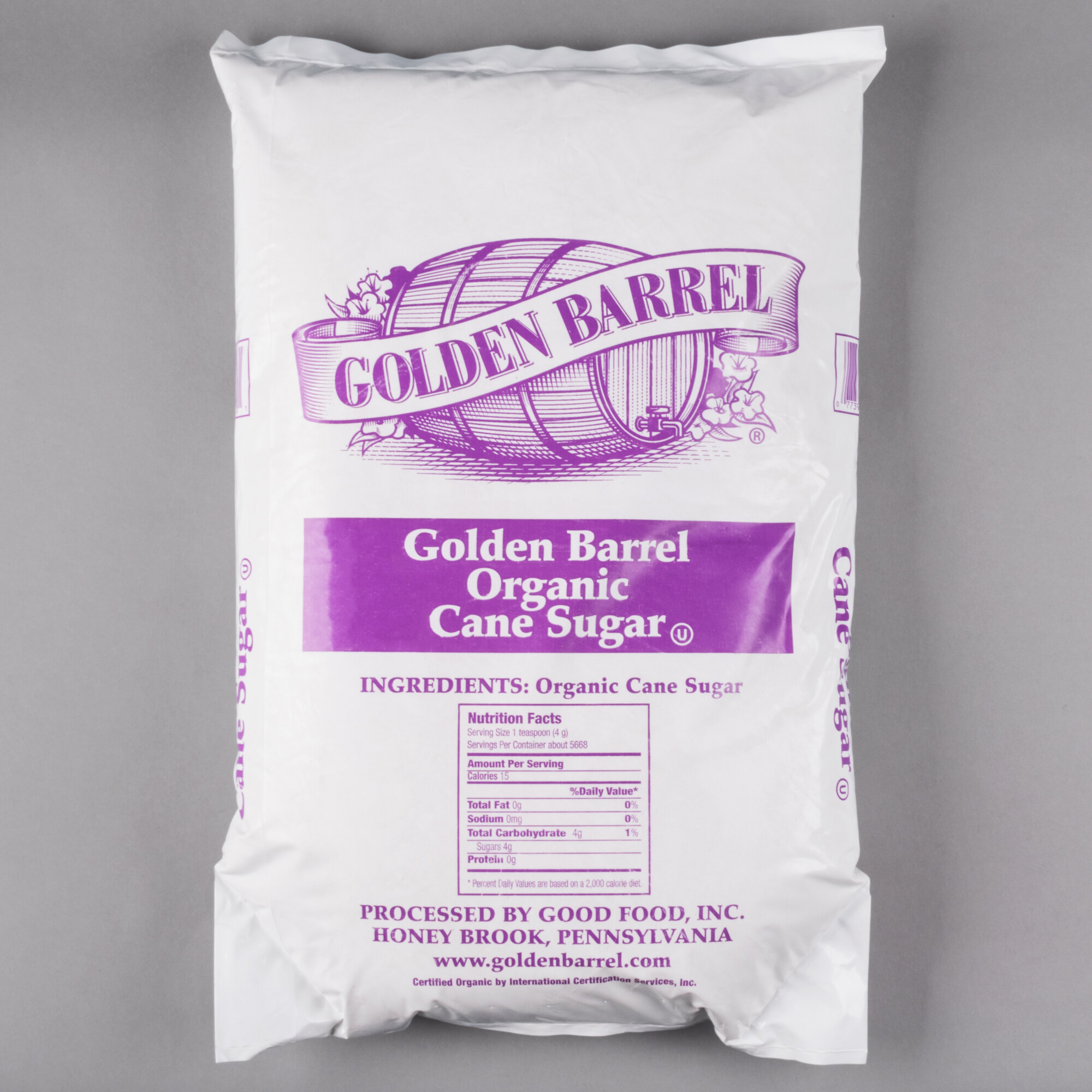 Organic Cane Sugar in Bulk by Golden Barrel 50 lb.