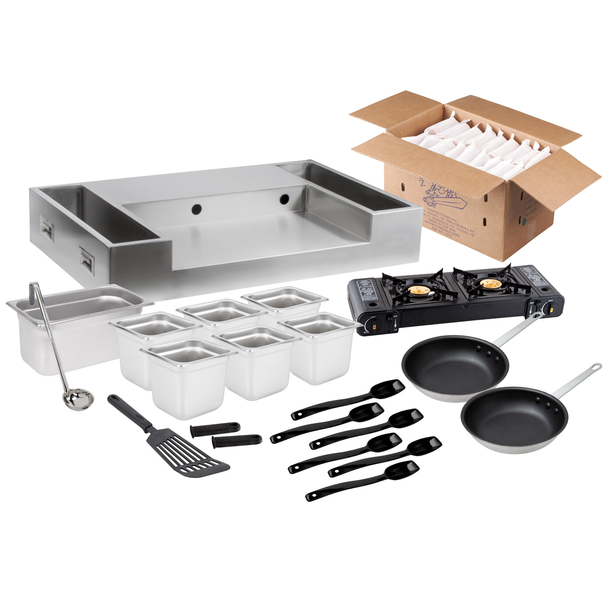 Choice Deluxe Butane Made to Order Omelet Pasta Station Kit