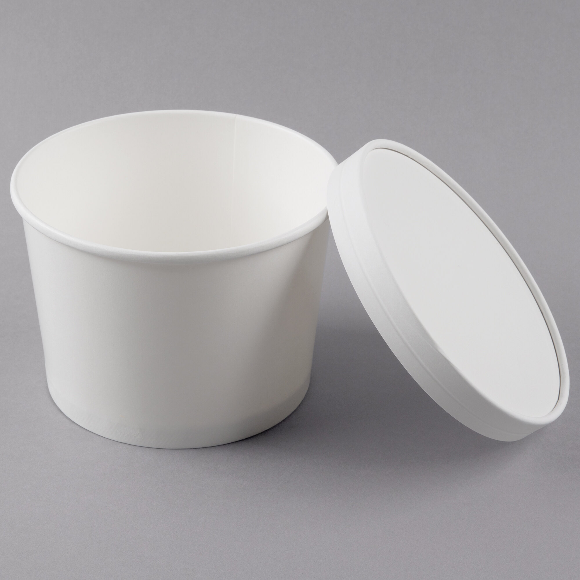 Choice 1/2 Gallon White Paper Frozen Yogurt / Food Cup with Paper Lid