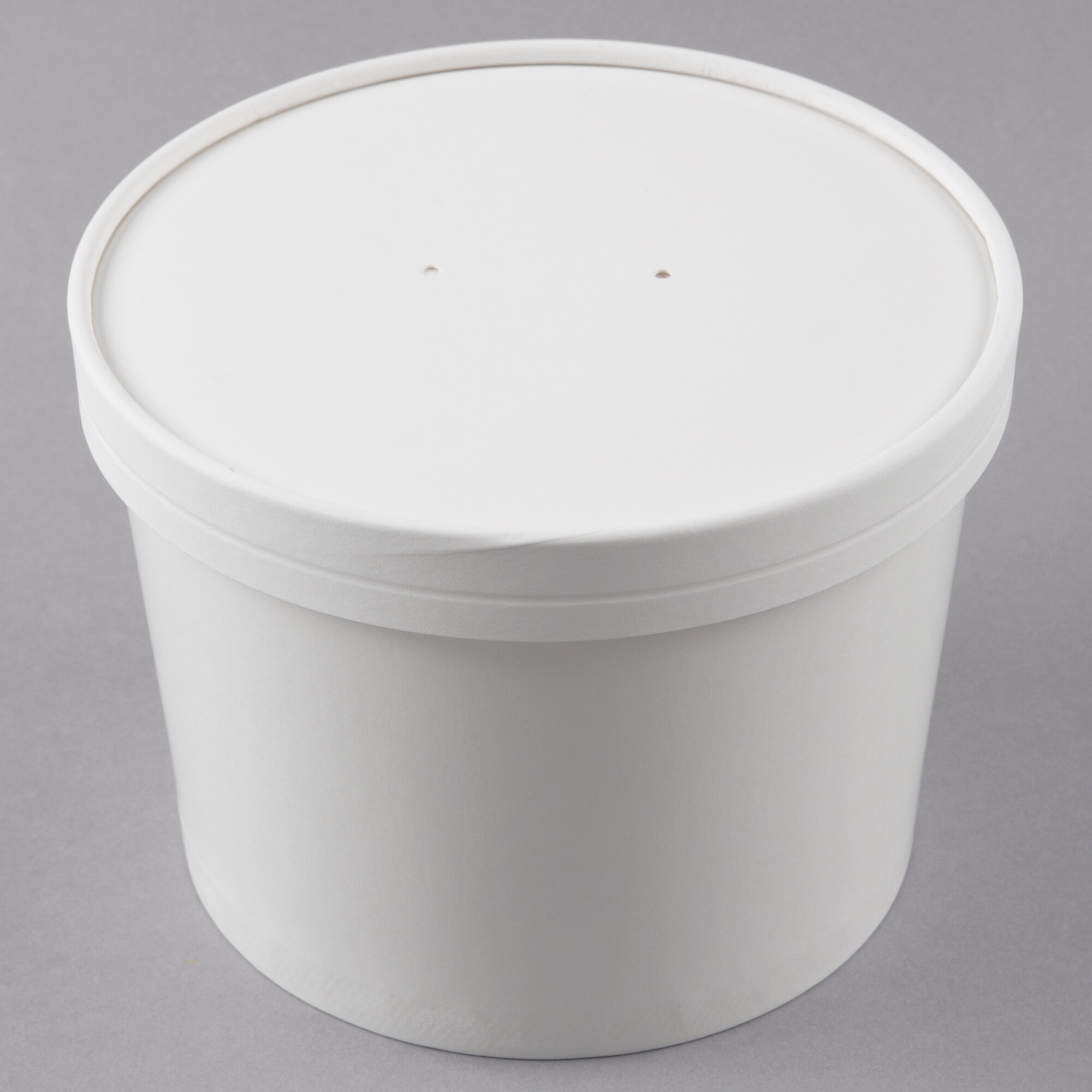Choice 64 oz. Double PolyCoated White Paper Food Cup with Vented Paper