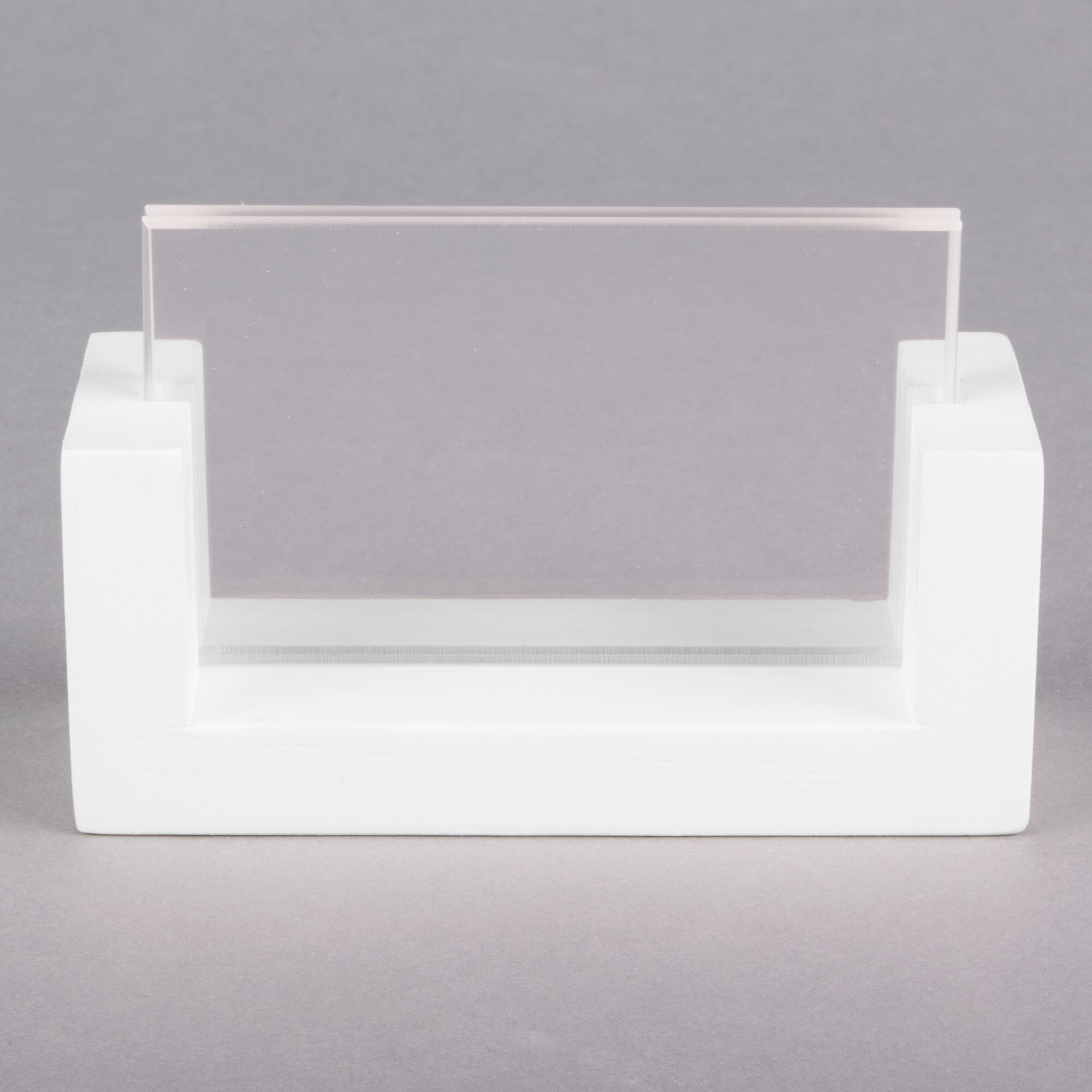CalMil 15103215 White UFrame Tabletop Card Holder 3 1/2" x 1" x 2"