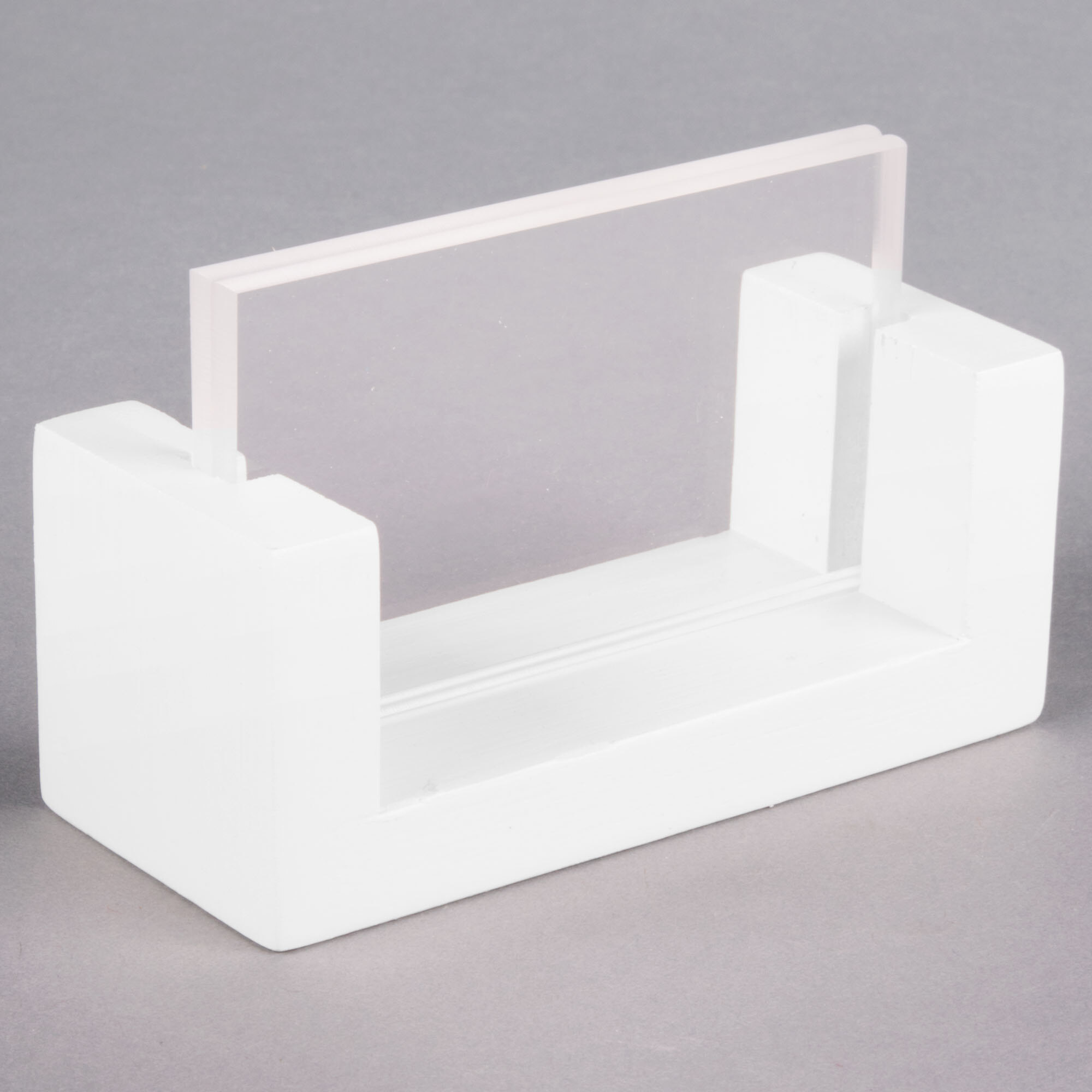 CalMil 15103215 White UFrame Tabletop Card Holder 3 1/2" x 1" x 2"