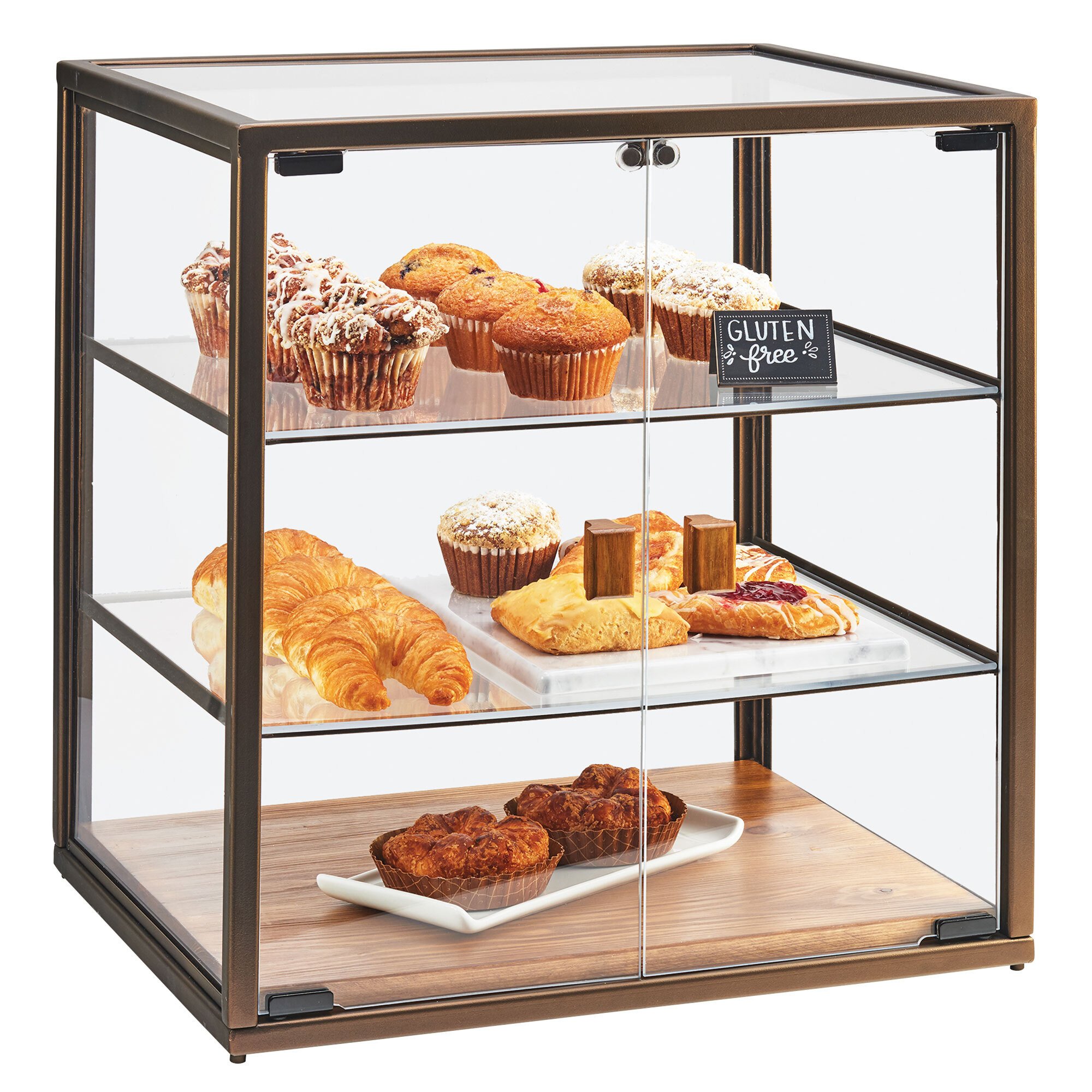 Cal-Mil 3610 3 Tier Vintage Bakery Display Case with Wood Base - 21