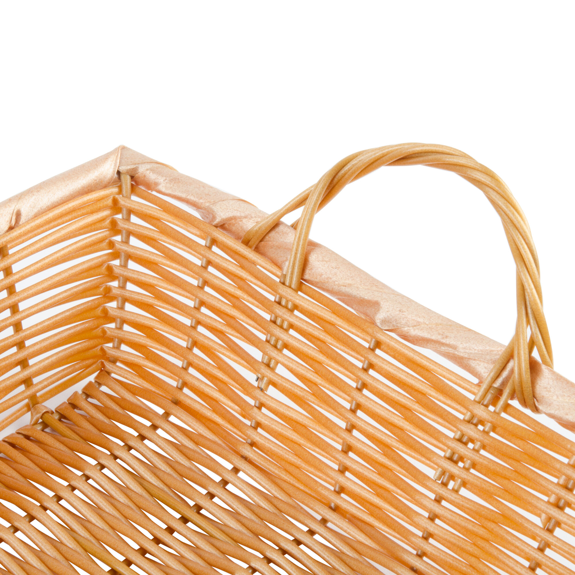 16" x 11" x 3" Rectangular Woven Basket with Handles