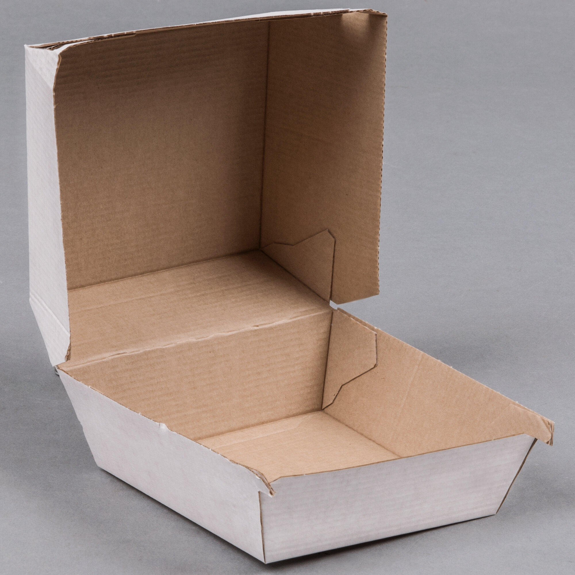 LBP 55000 5" x 4 5/8" x 3" Corrugated Clamshell Hamburger TakeOut Box 400/Case
