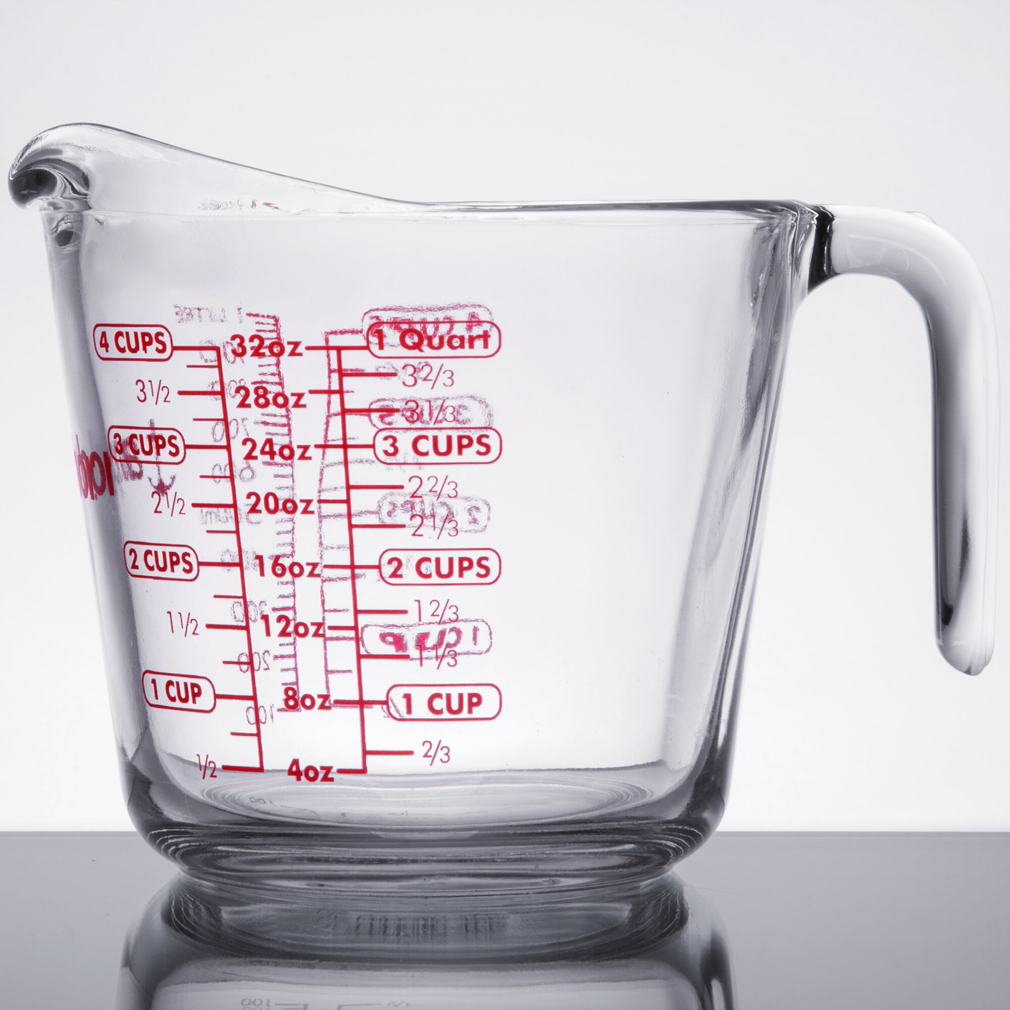 Anchor Hocking 55178AHG17 32 oz. (1 Quart) Glass Measuring Cup