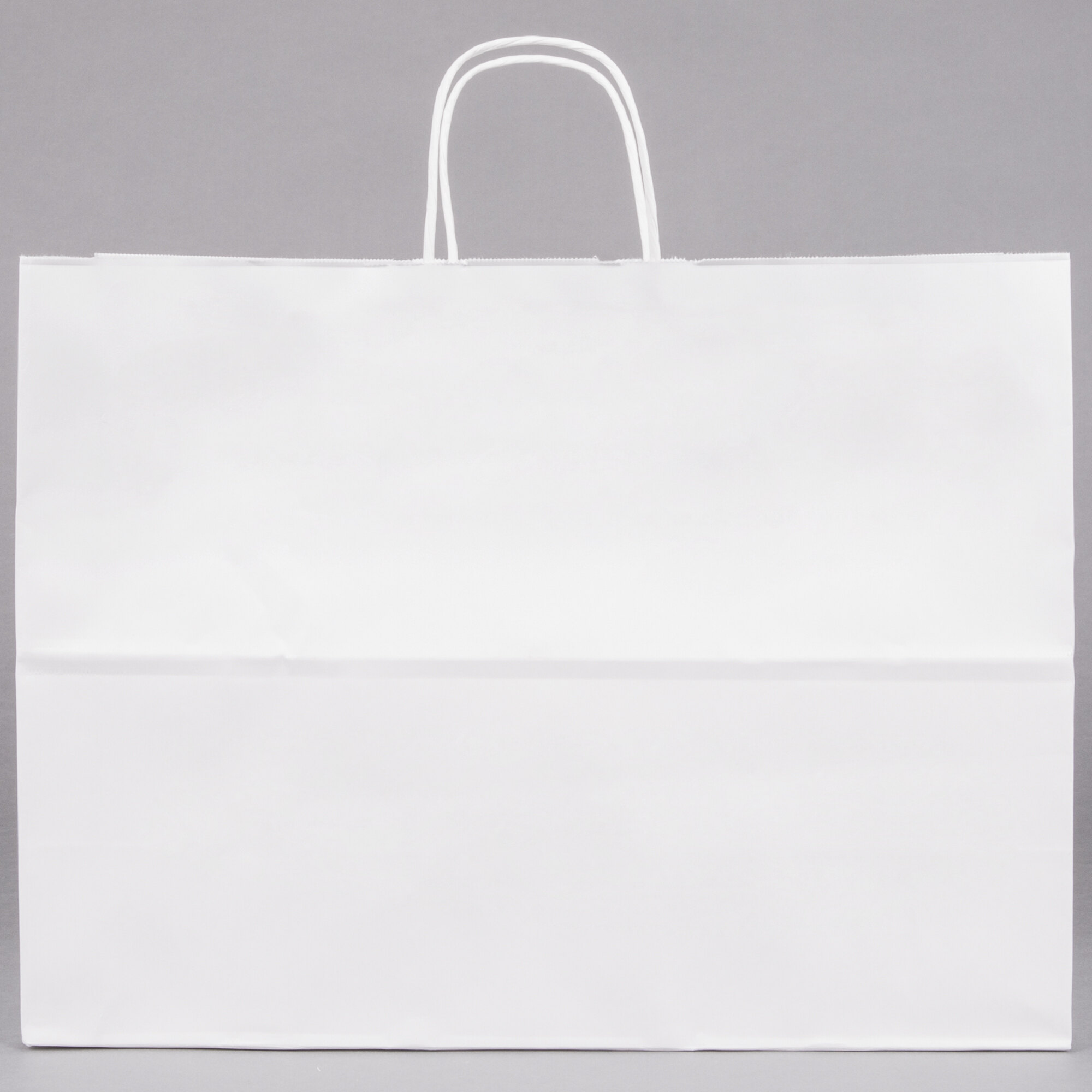 Duro Tote White Paper Shopping Bag with Handles 16" x 6" x 12" 250/Bundle