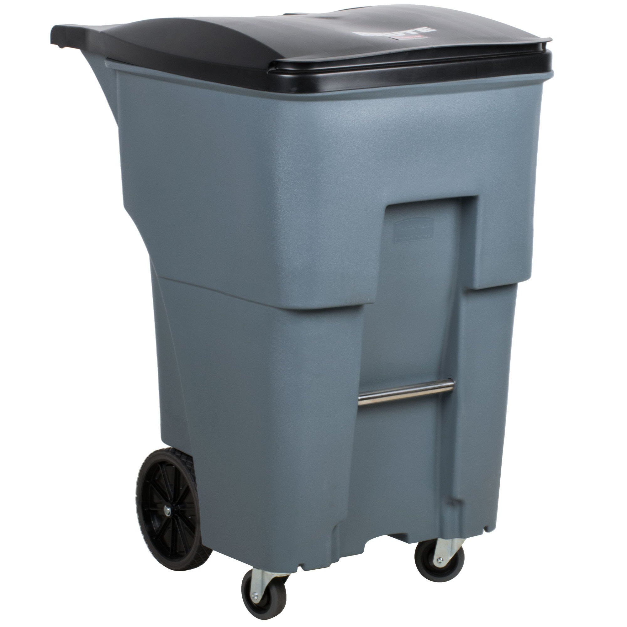 Rubbermaid 1971994 Brute 95 Gallon Gray Wheeled Rectangular Trash Can ...