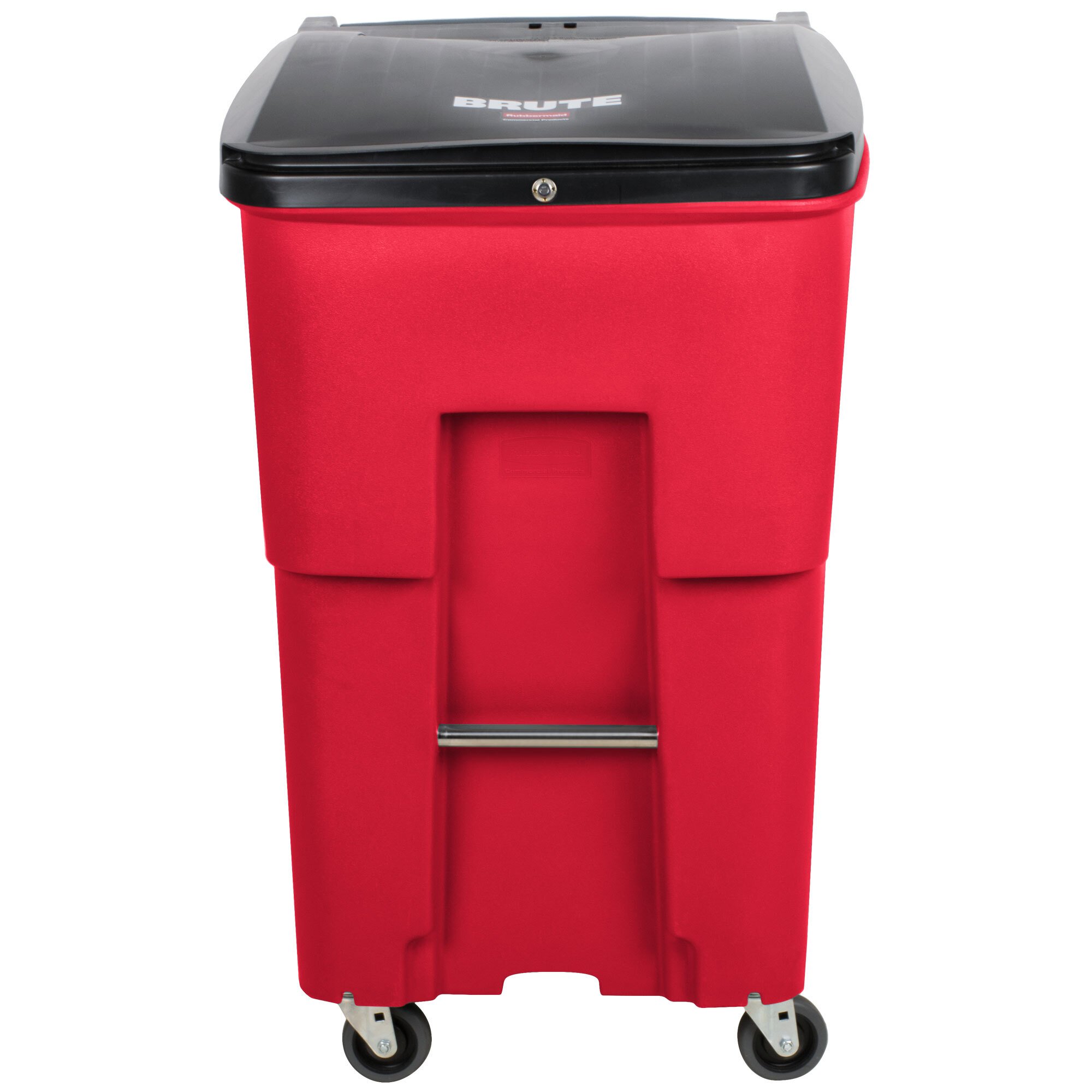 Rubbermaid 1972000 Brute 95 Gallon Red Wheeled Rectangular Trash Can