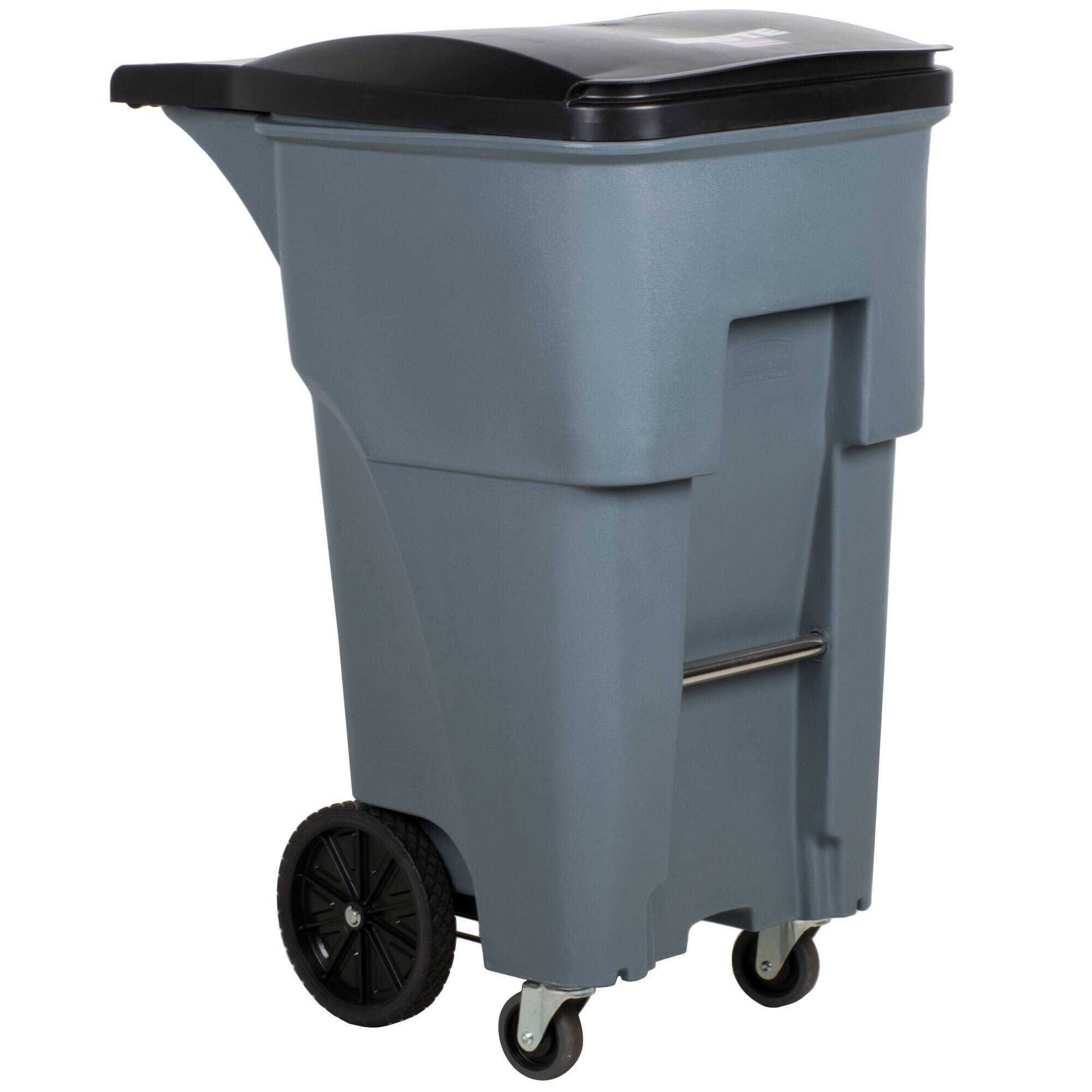 Rubbermaid 1971971 Brute 65 Gallon Gray Wheeled Rectangular Trash Can ...