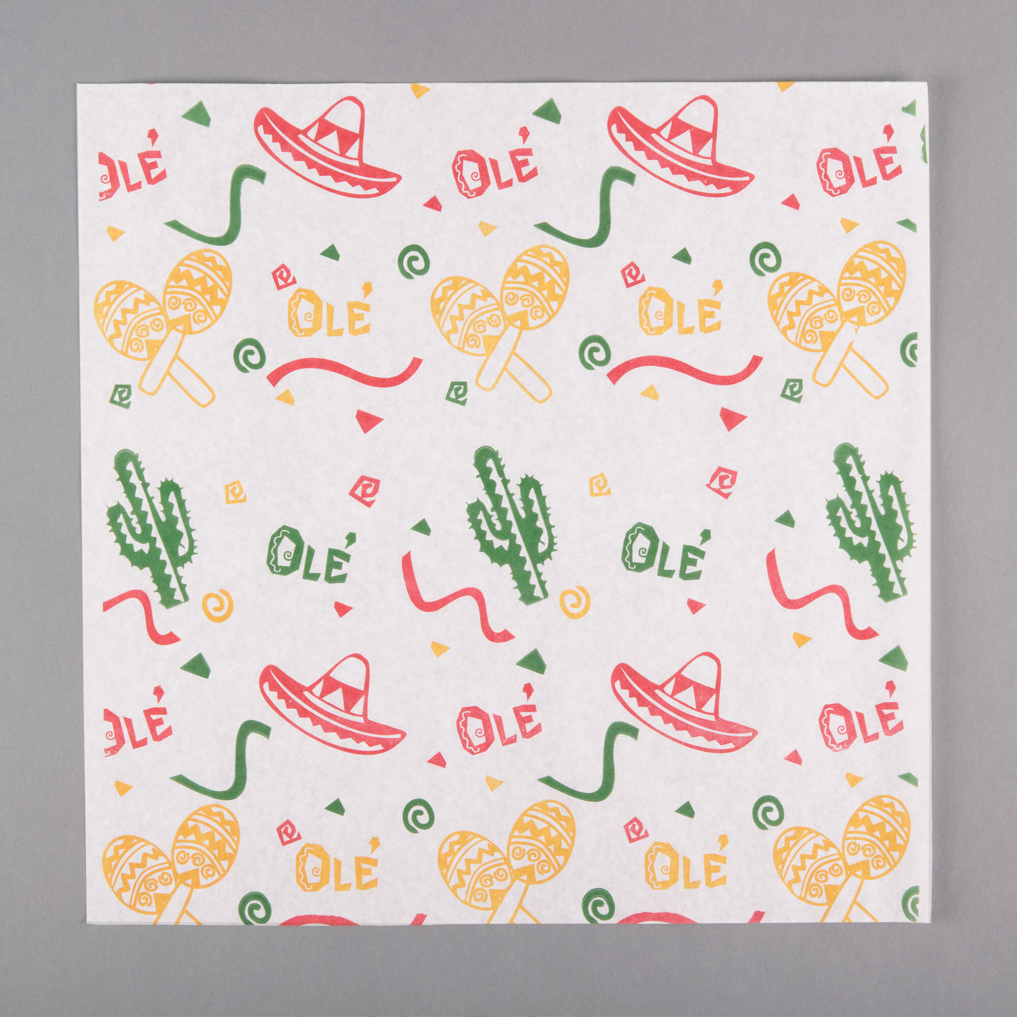 Choice 12" x 12" Mexican Print Deli Sandwich Wrap Paper 1000/Pack