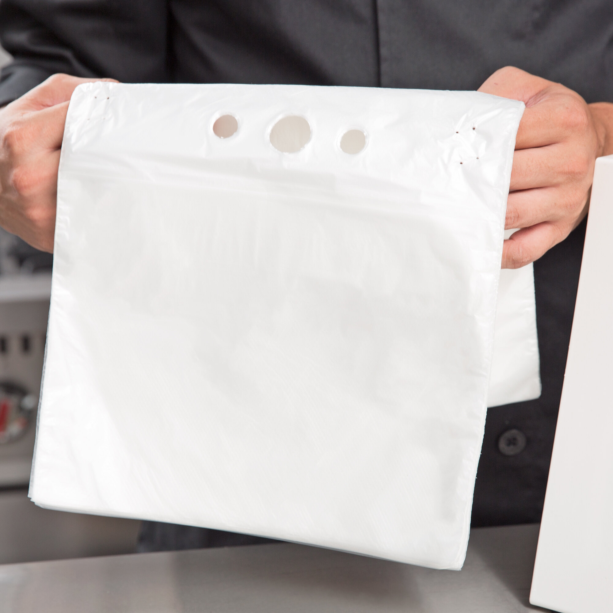 Choice 10 1/2" x 8" Unprinted Plastic Deli Saddle Bag with Flip Top