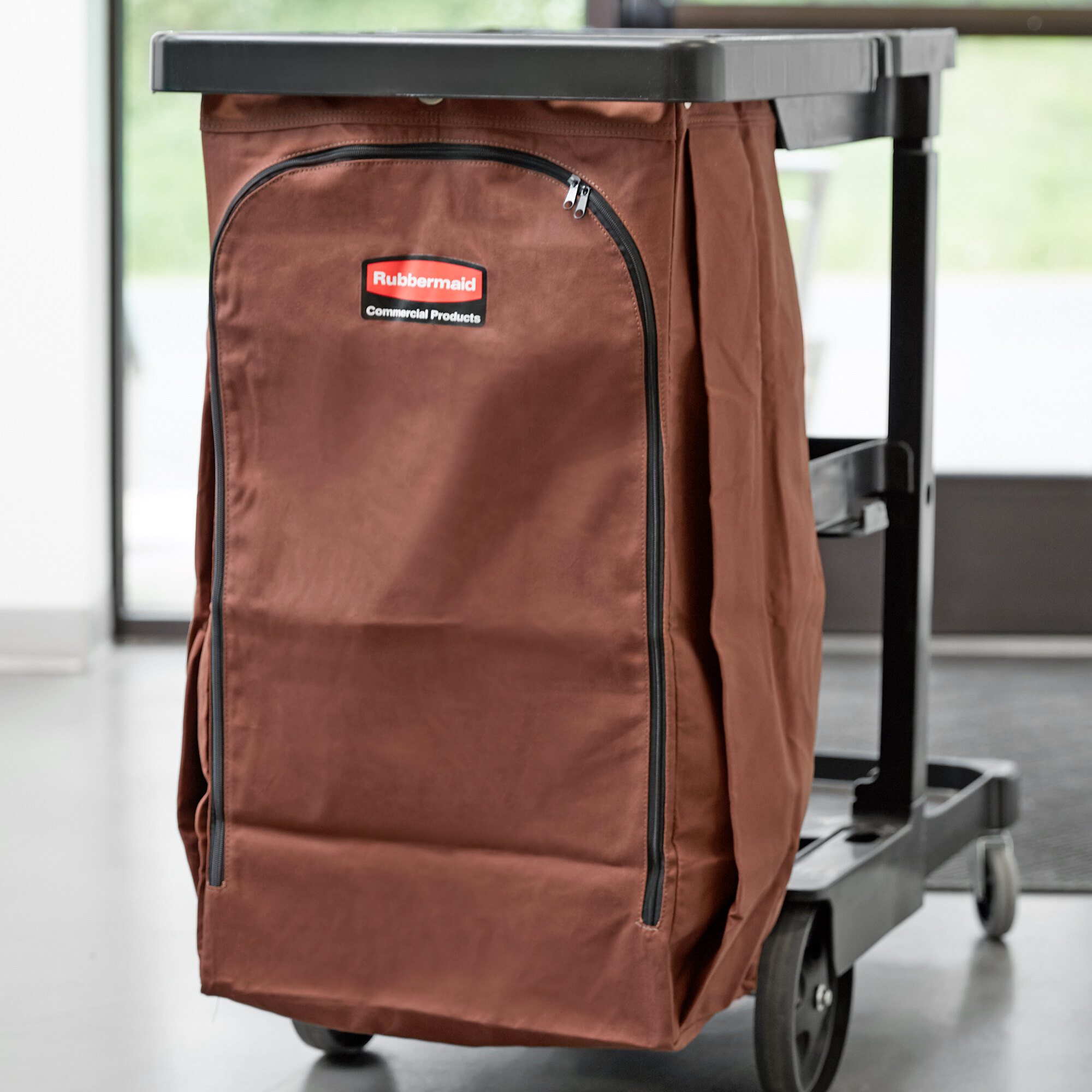 Rubbermaid 1966887 30 Gallon Brown High Capacity VinylLined Canvas