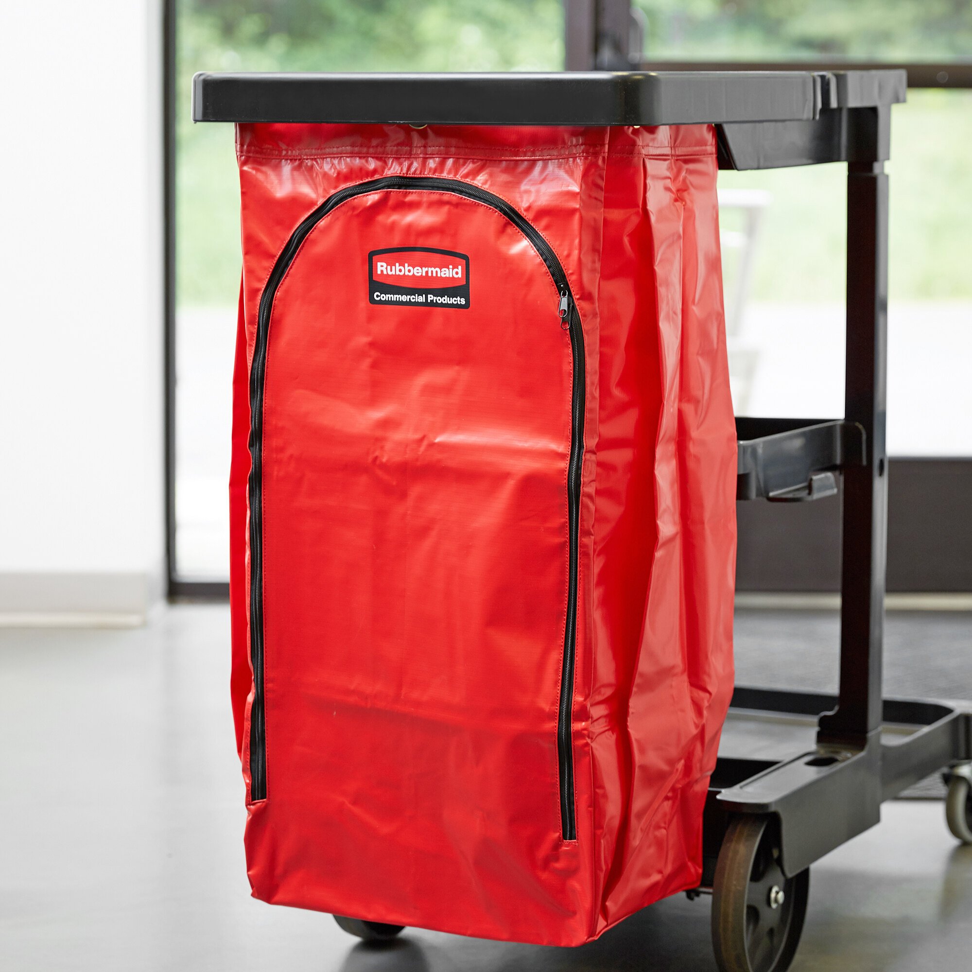 Rubbermaid 1966882 34 Gallon Red High Capacity Vinyl Janitor Cart Bag