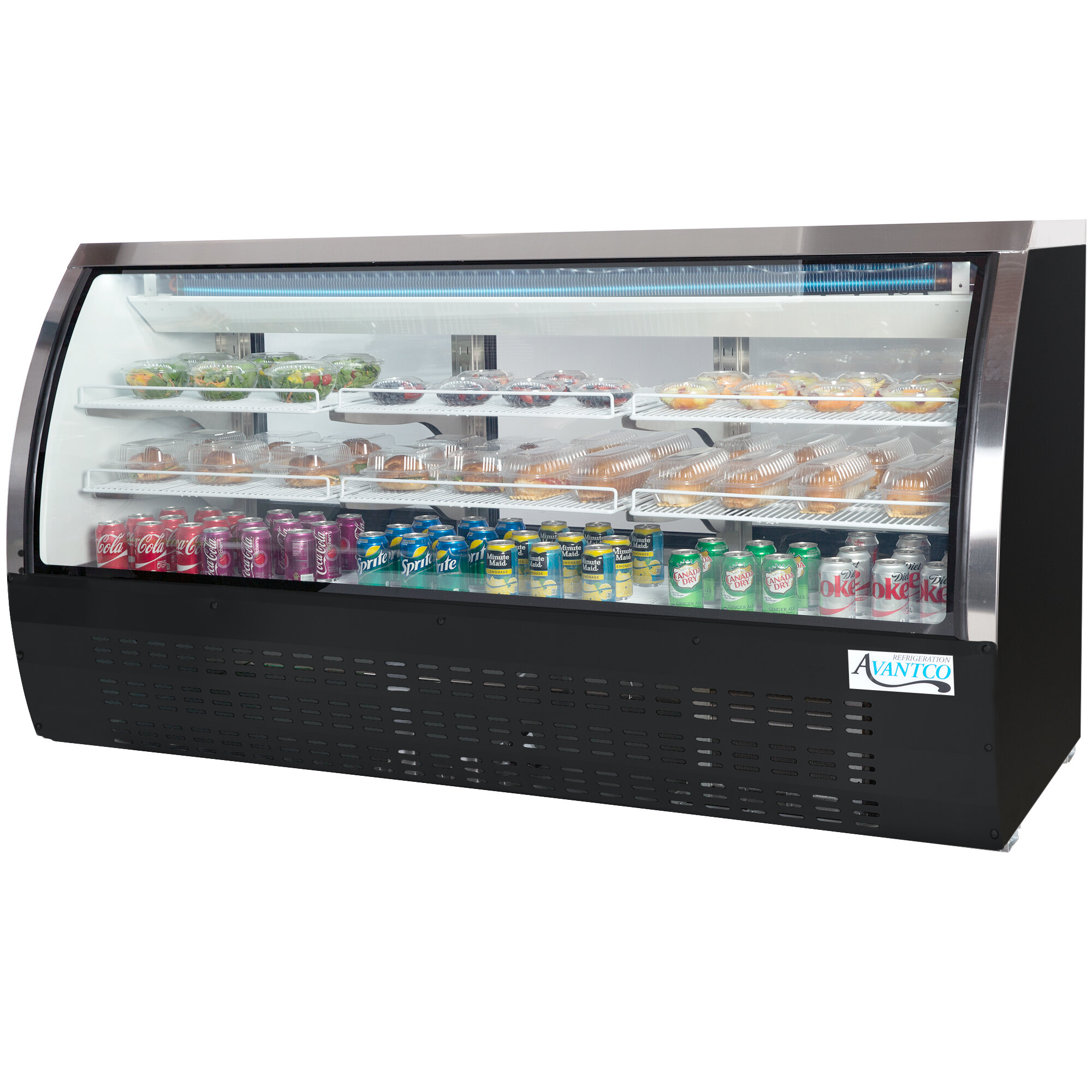 Avantco DLC82-HC-B 82" Black Curved Glass Refrigerated Deli Case