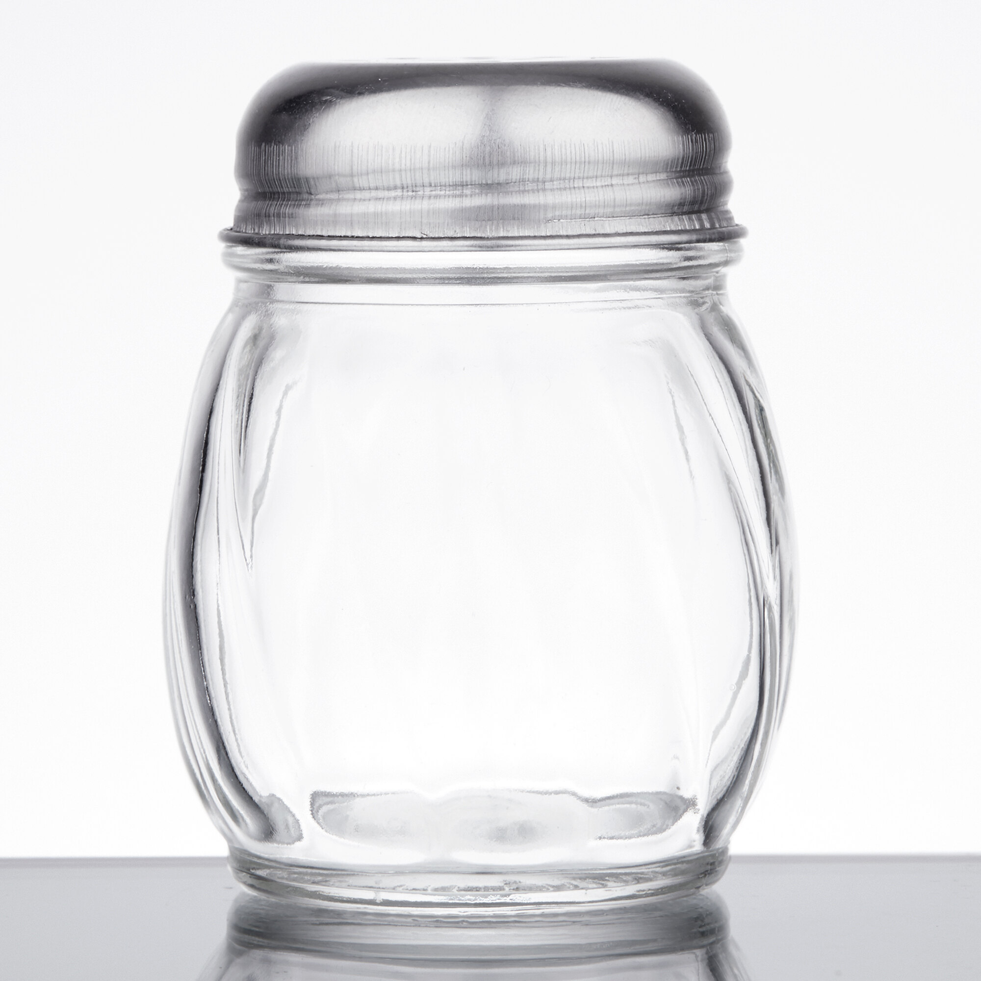 6 oz. Glass Cheese Shaker with Perforated Chrome Top 3/Pack