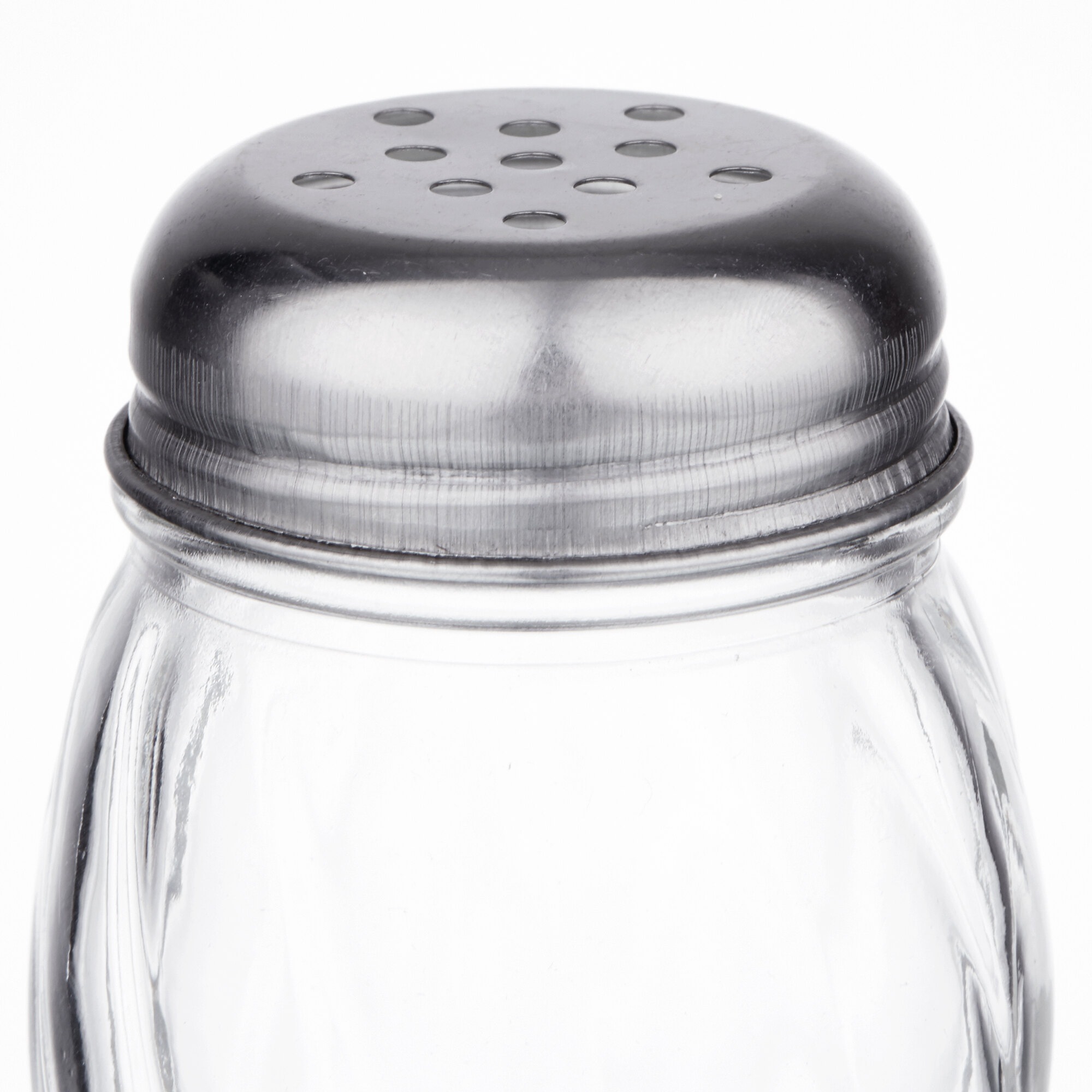 6 oz. Glass Cheese Shaker with Perforated Chrome Top 3/Pack