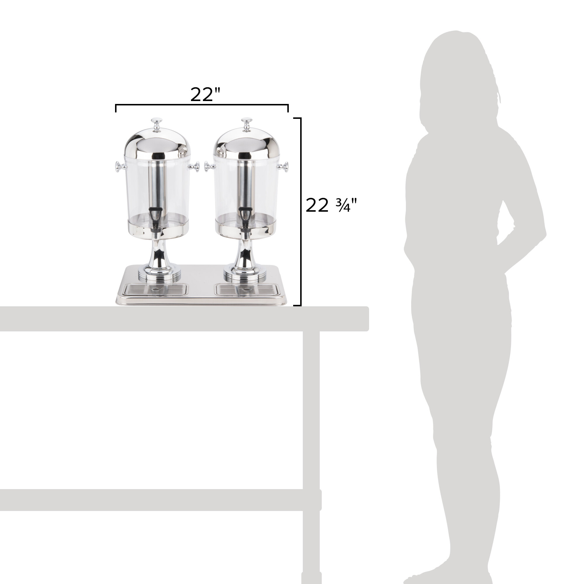 Tablecraft 72 4.2 Gallon Dual Bowl Cold Beverage / Juice Dispenser
