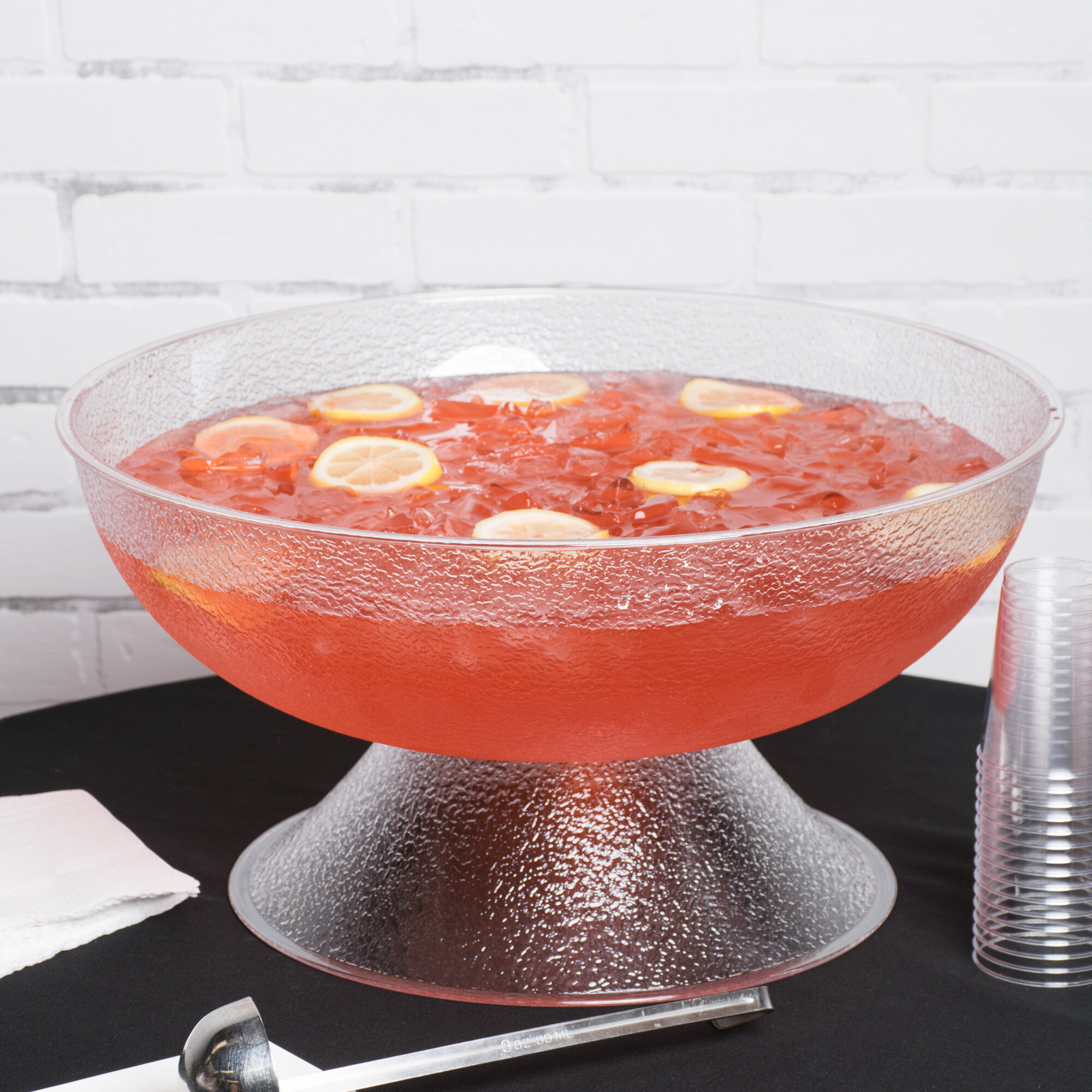 Cambro PPB18176 20.25 Qt. Pebbled Pedestal Punch Bowl