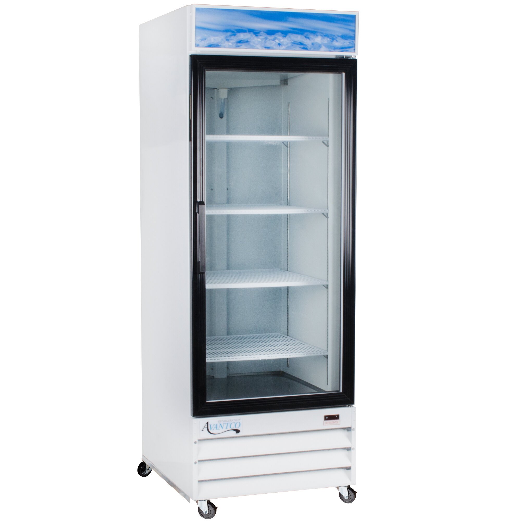 Avantco GDC23 28" White Swing Glass Door Merchandiser Refrigerator