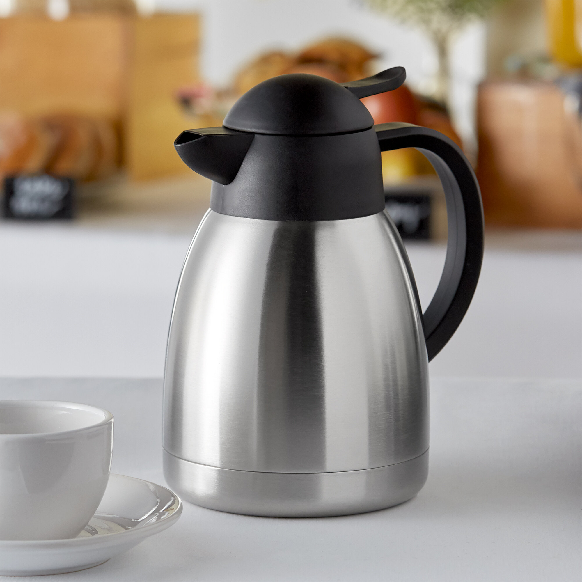 Creamer Pitcher OKE Glass Lined Thermal Carafe, Insulated Coffee
