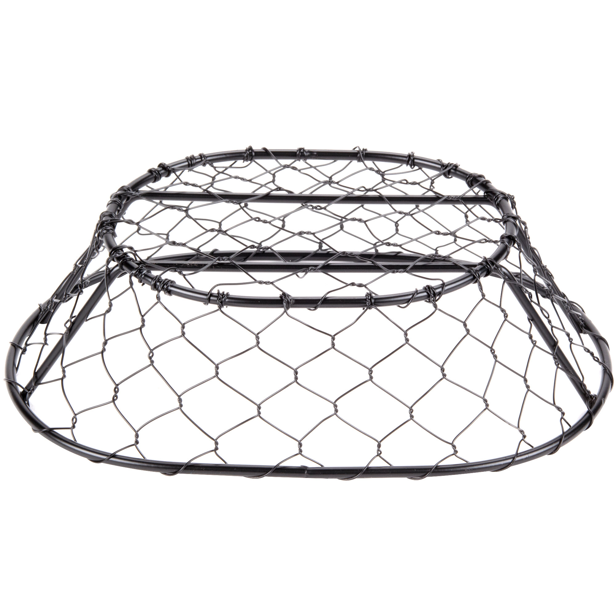 American Metalcraft WIR4 Oval Black Chicken Wire Basket - 9 1/2