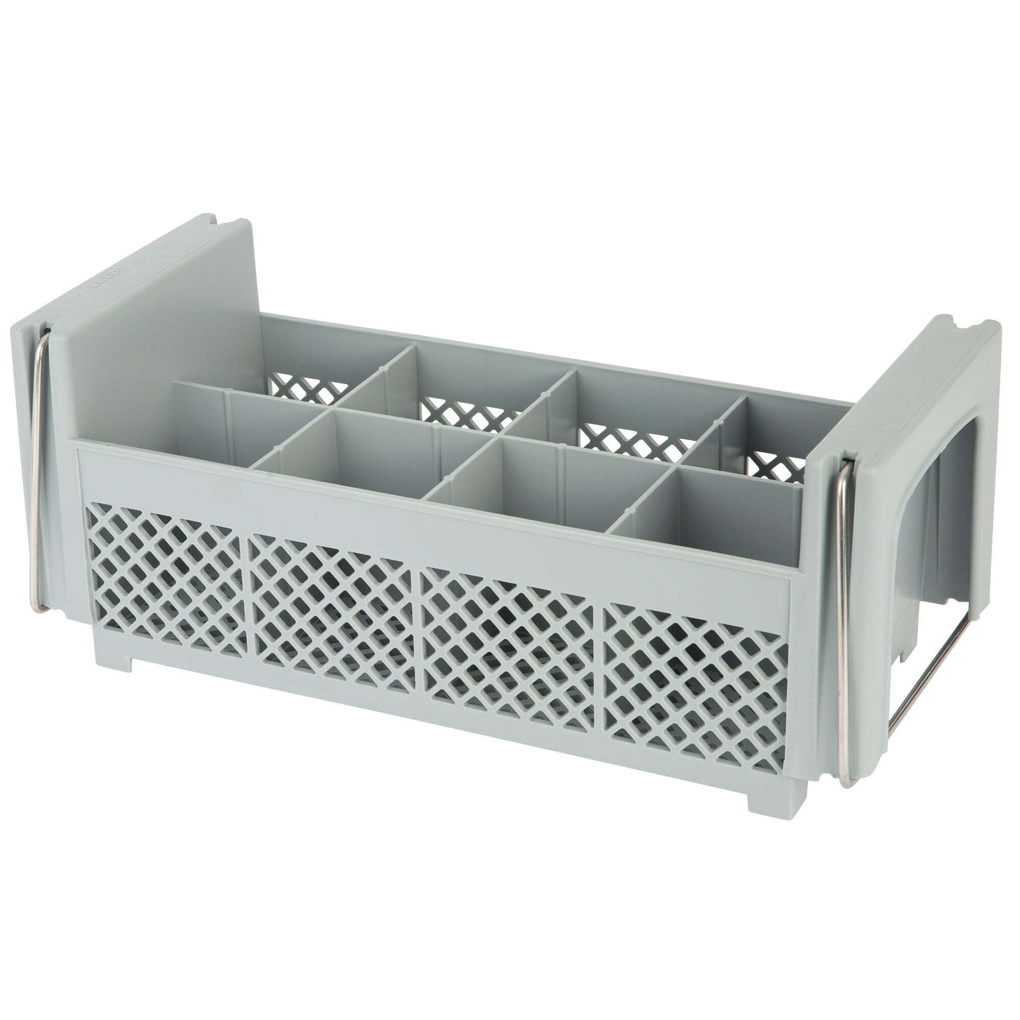 Cambro 8FB434151 Soft Gray 8 Compartment Half Size Camrack Flatware