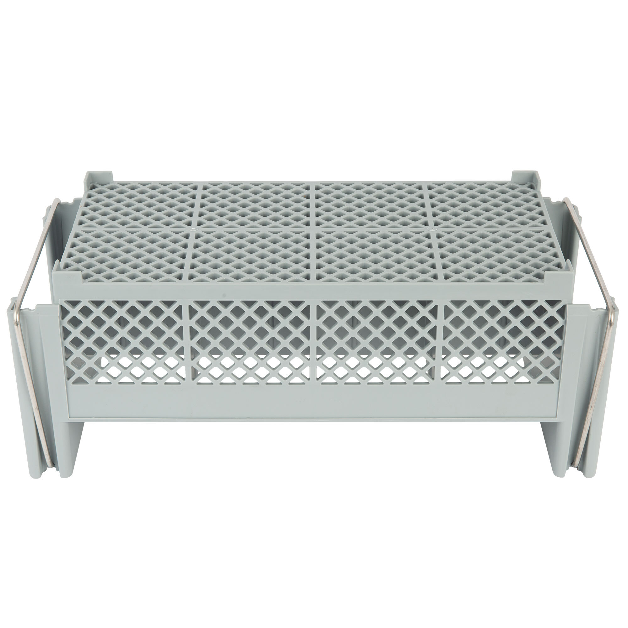 Cambro 8FB434151 Soft Gray 8 Compartment Half Size Camrack Flatware