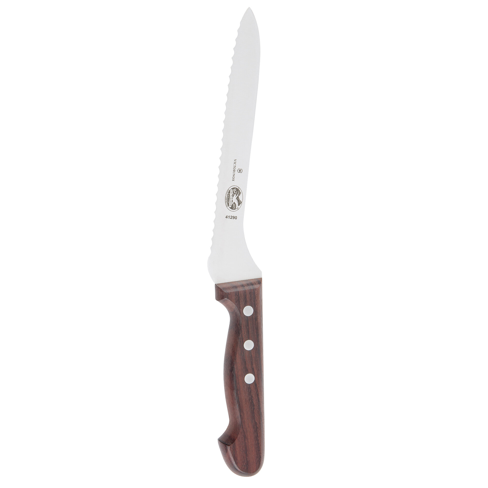 Victorinox 47290 7" Serrated Edge Offset Sandwich Knife with Rosewood