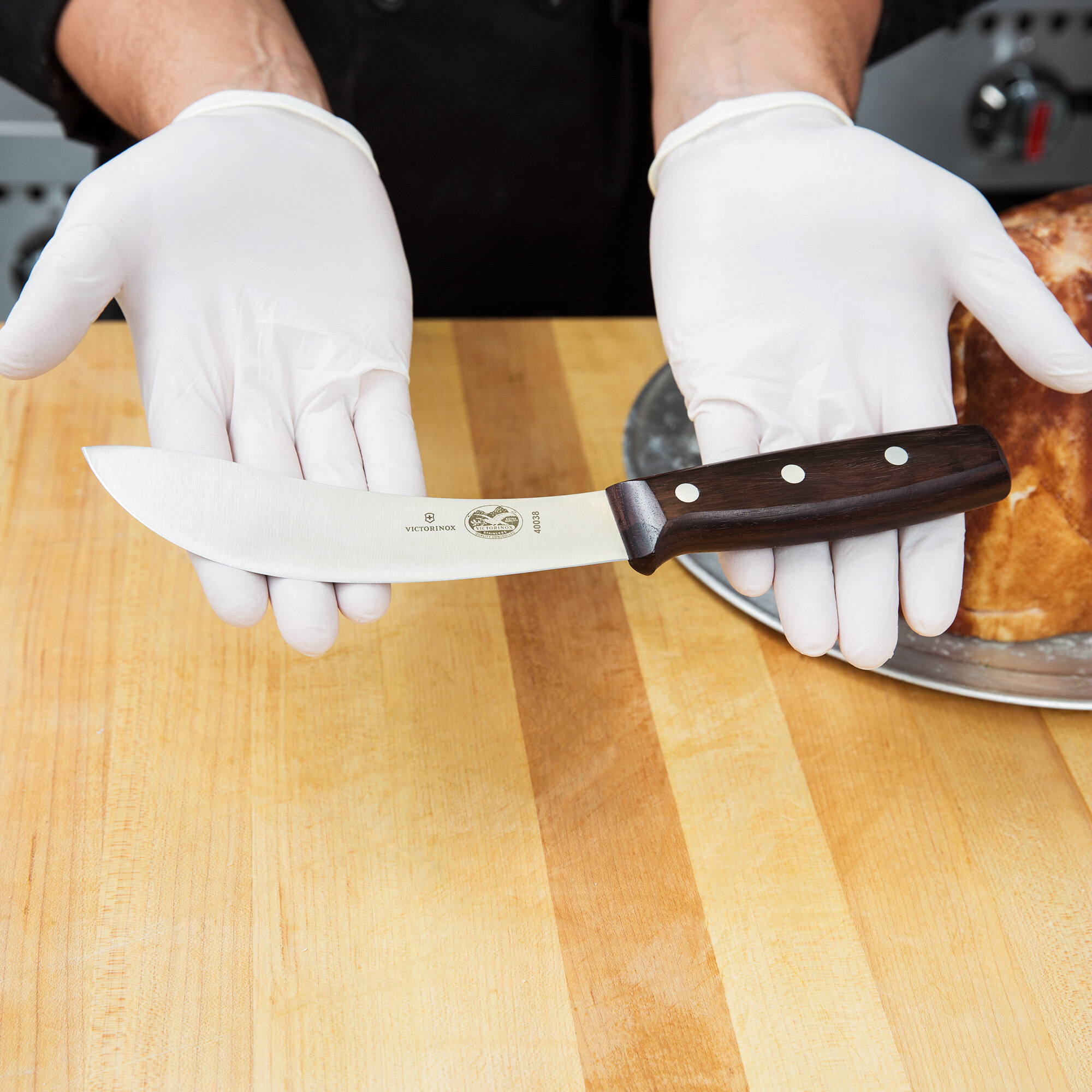 Victorinox 40038 6" Curved Beef Skinning Knife with Rosewood Handle