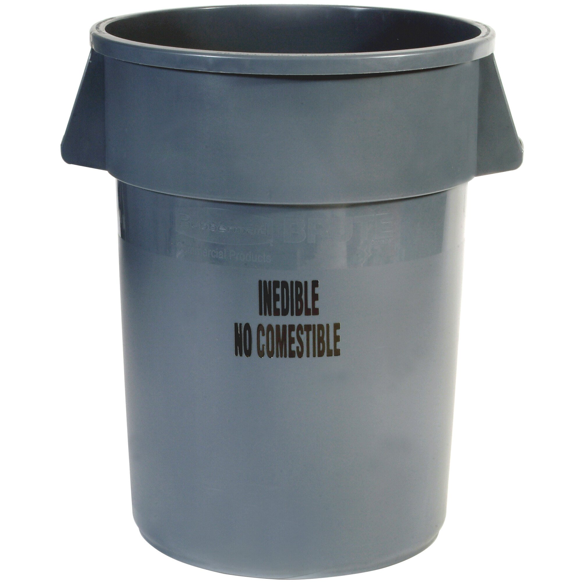 Rubbermaid FG264356GRAY Brute 44 Gallon Gray "Inedible" Round Trash Can