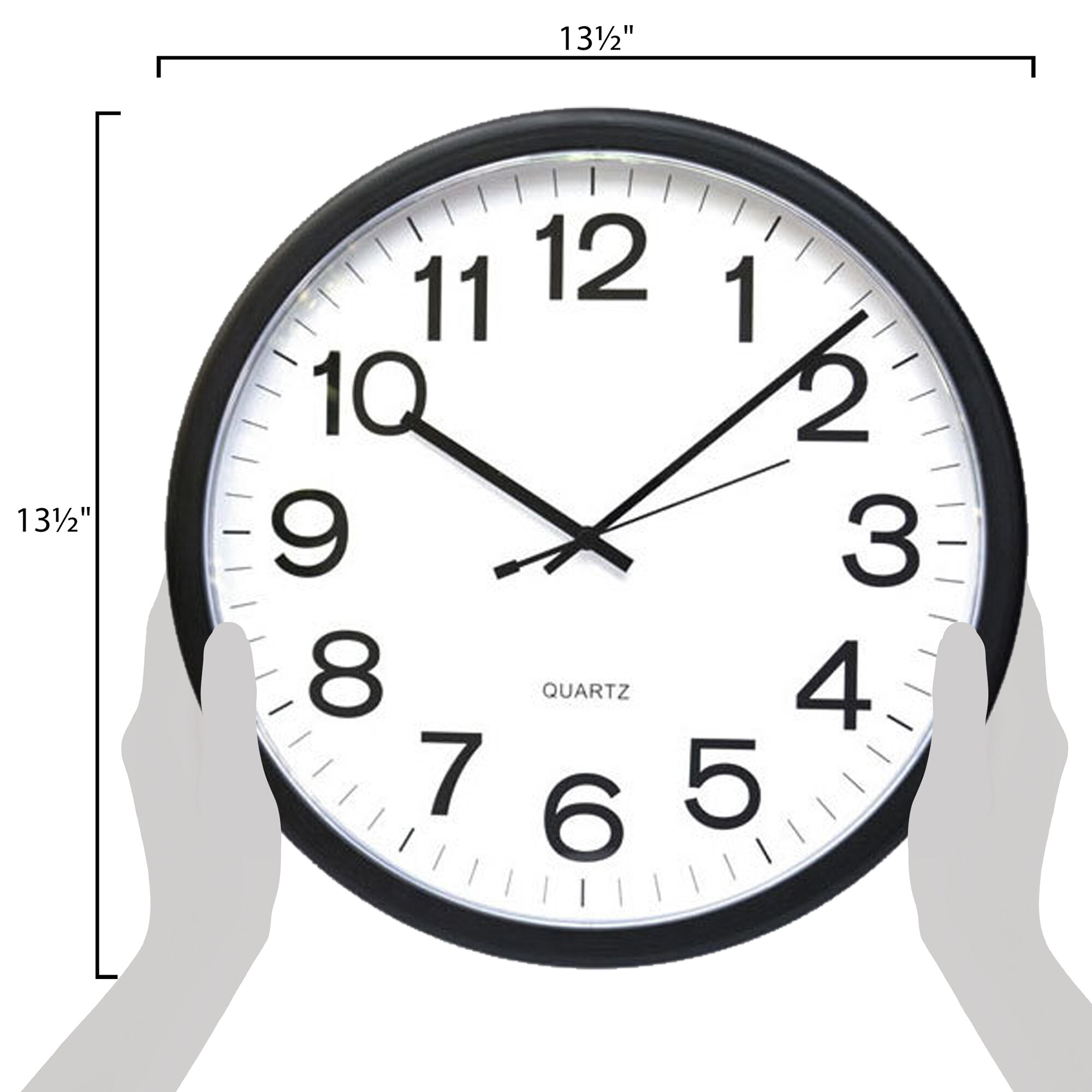 Universal UNV11641 12" Black Wall Clock
