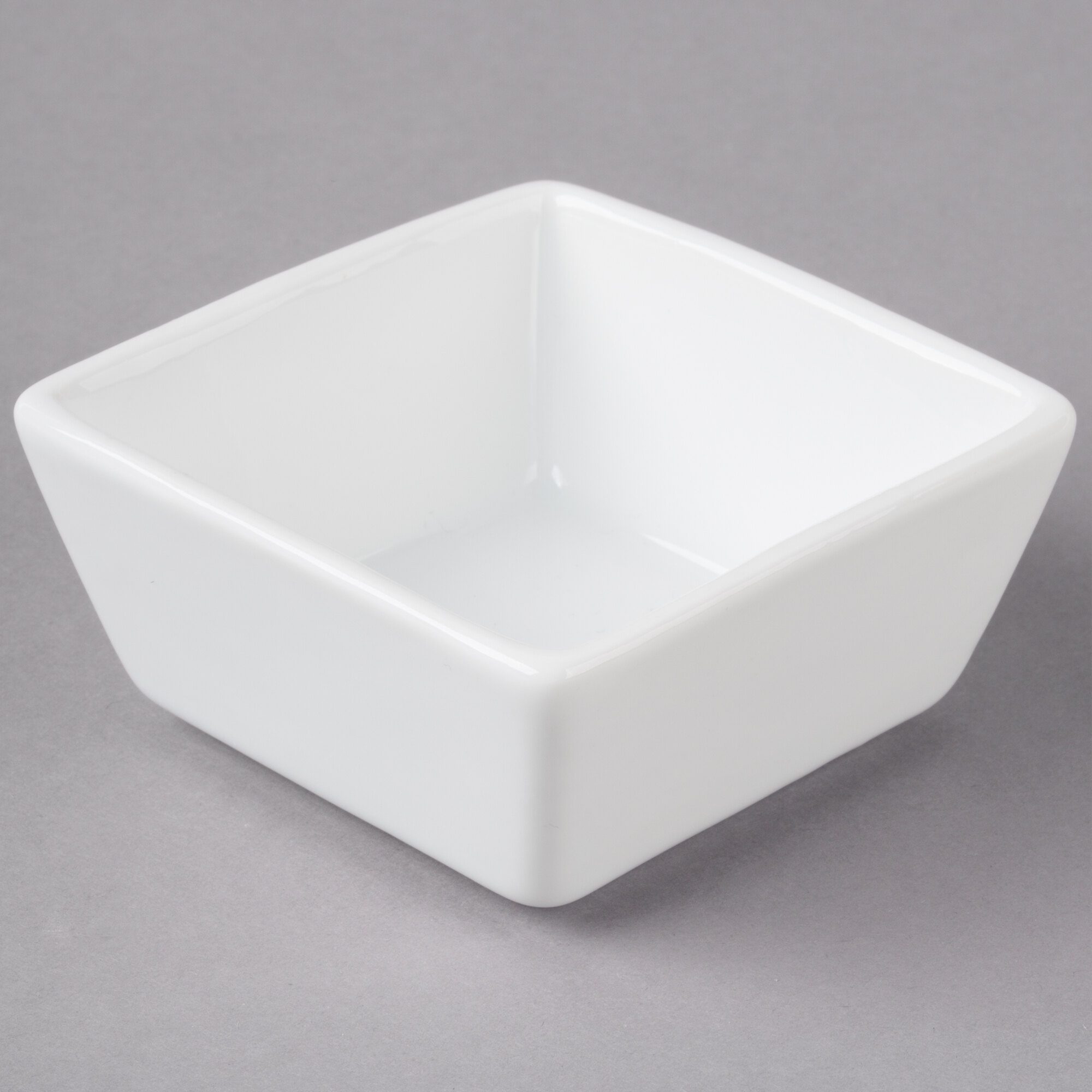 Core 4 oz. Square Bright White Porcelain Sauce Cup 36/Case