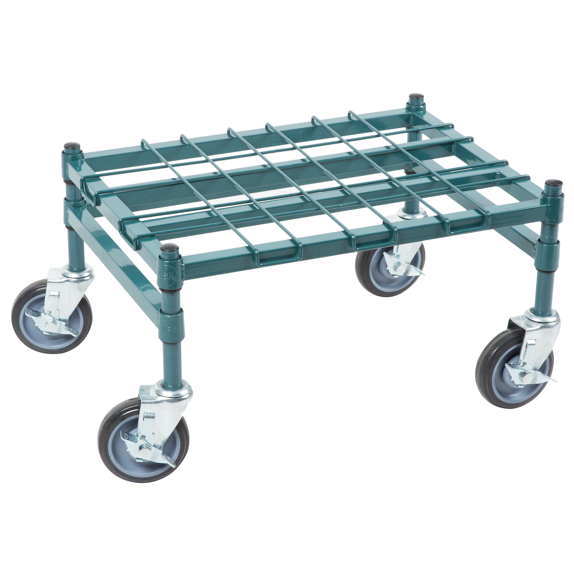 Regency 18" x 24" HeavyDuty Mobile Green Dunnage Rack with Mat