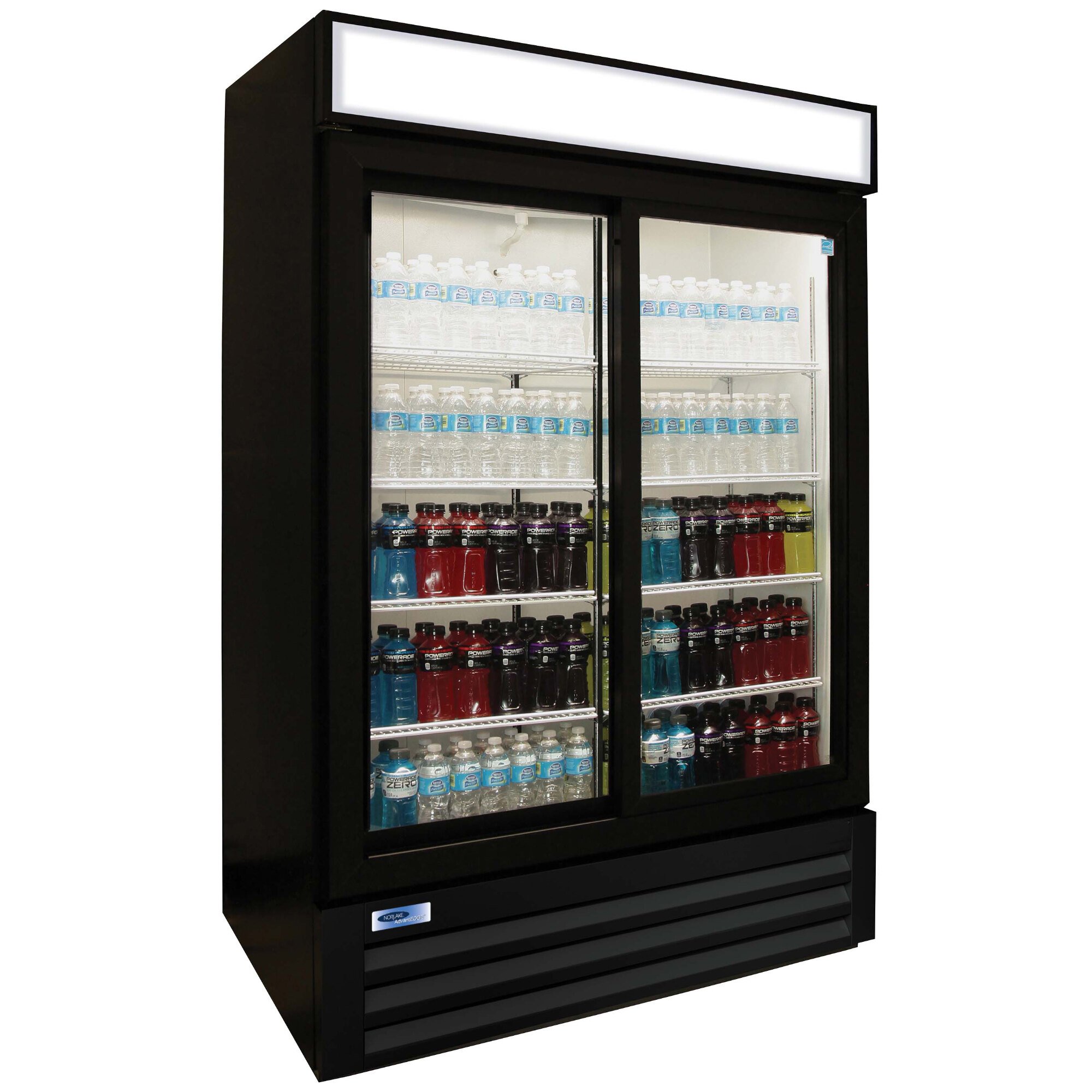 NorLake NLGRP48SLB AdvantEDGE 52" Black Sliding Glass Door Refrigerated Merchandiser with LED