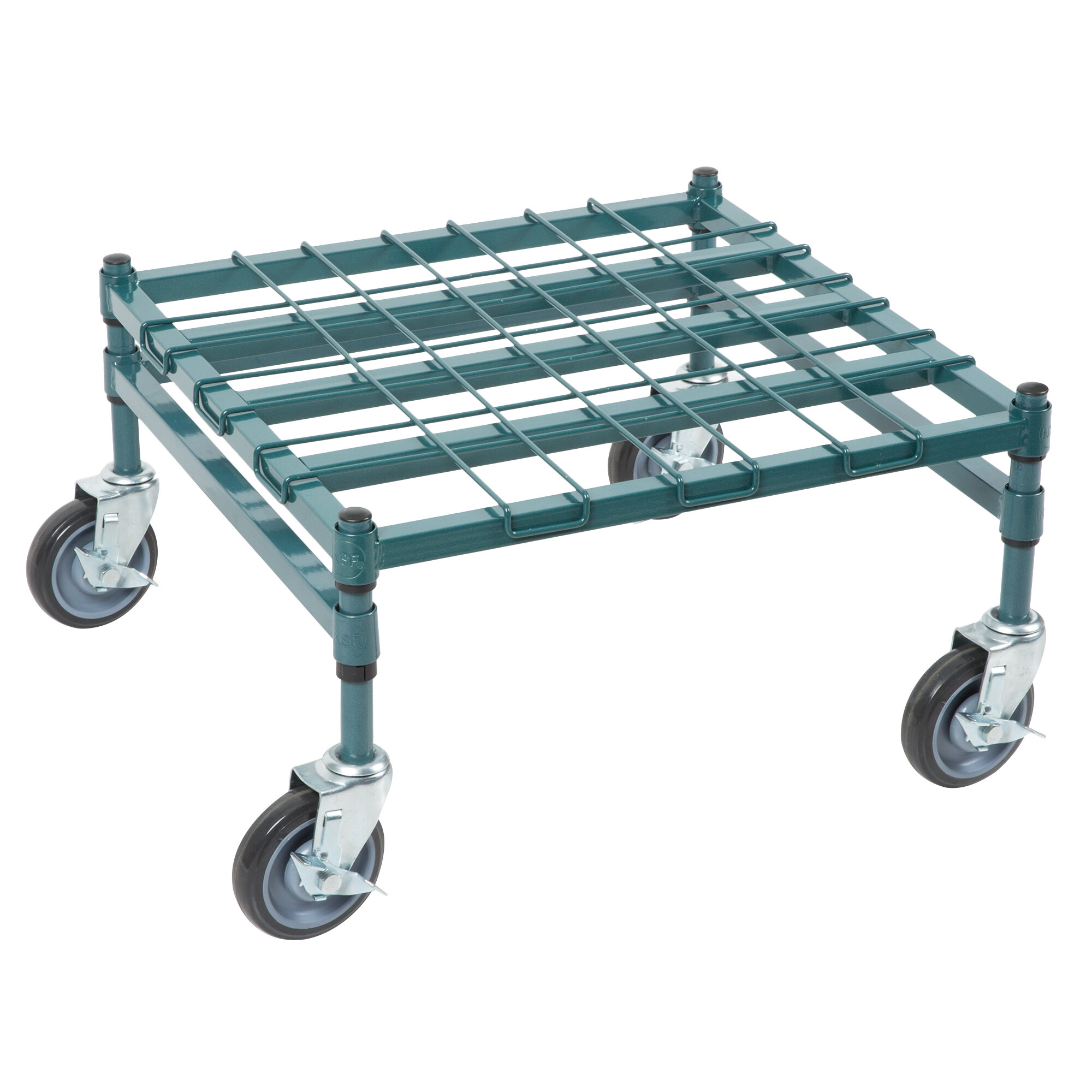 Regency 24" x 24" HeavyDuty Mobile Green Dunnage Rack with Mat