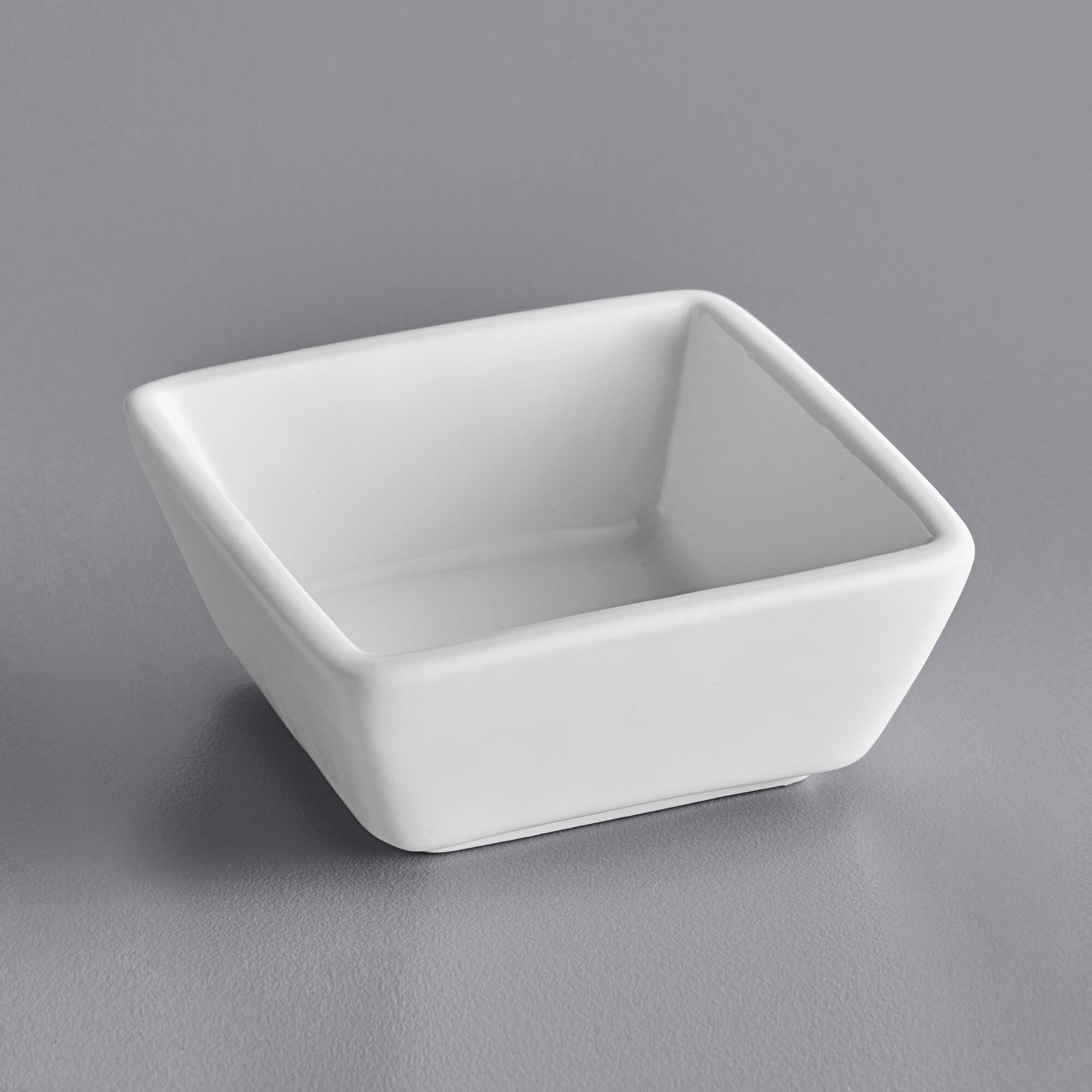 Acopa 2.75 oz. Square Bright White Porcelain Sauce Cup 12/Pack
