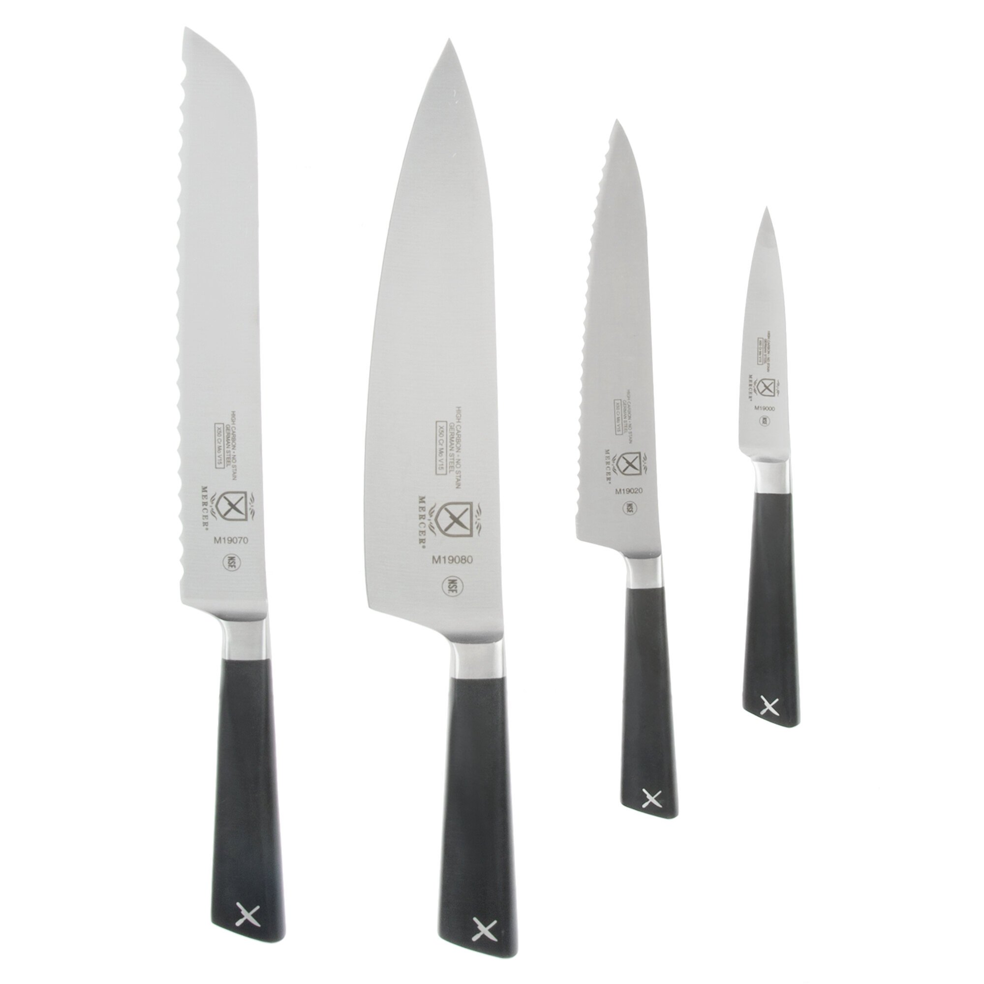 Mercer Culinary M21990AC ZüM® 5 Piece Acacia Magnetic Board and Knife Set