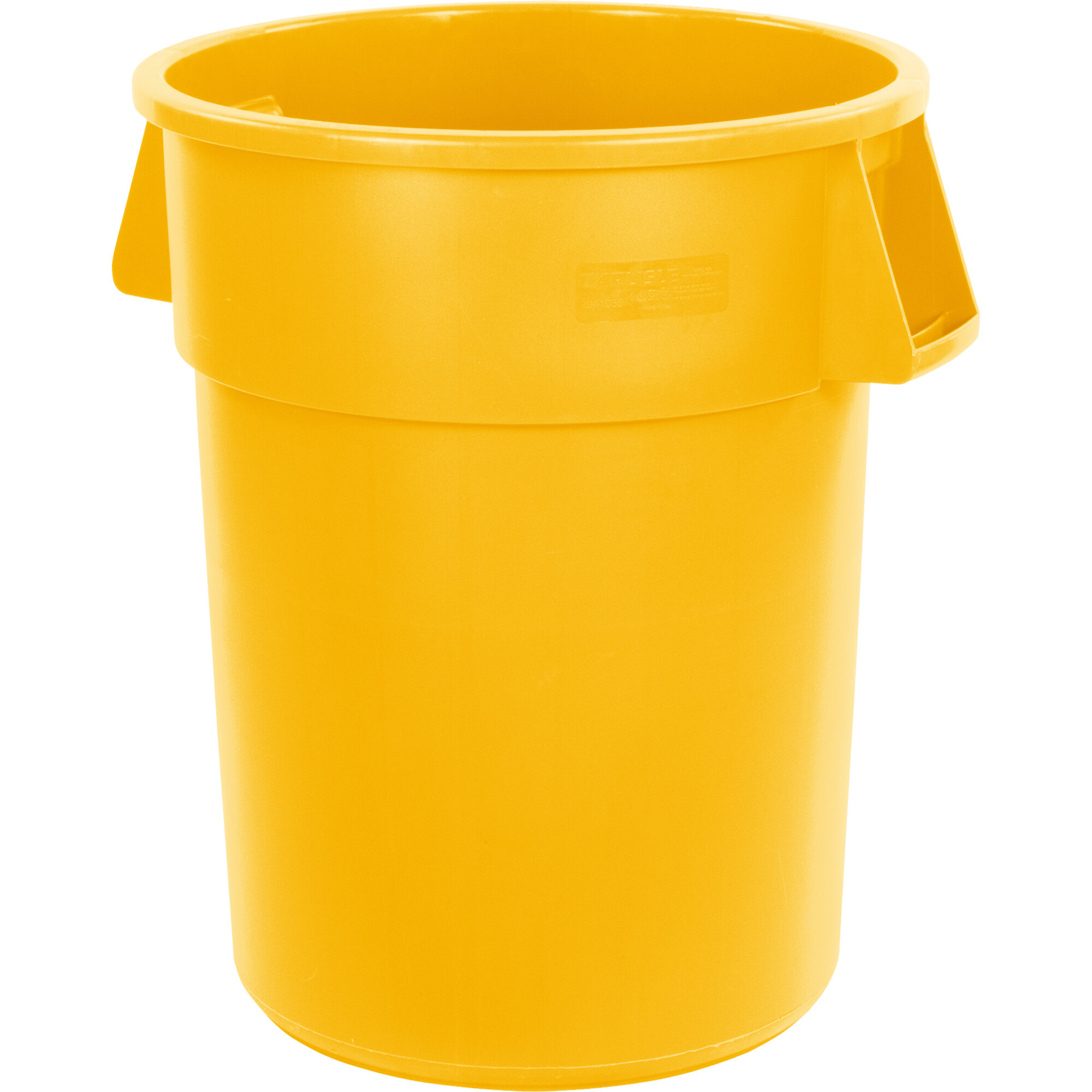 Carlisle 34105504 Bronco 55 Gallon Yellow Round Trash Can