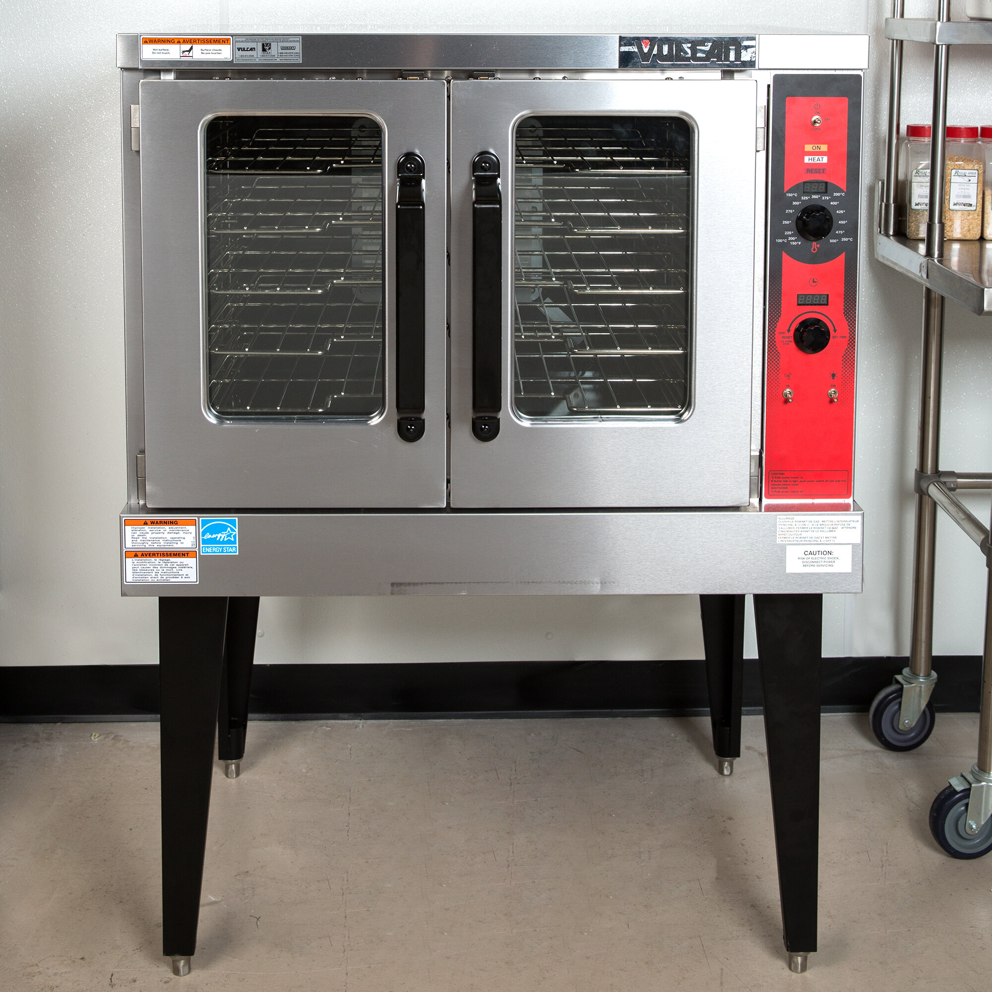 Vulcan VC5ED12D1 Single Deck Full Size Electric Convection Oven with Legs 240V, 12 kW