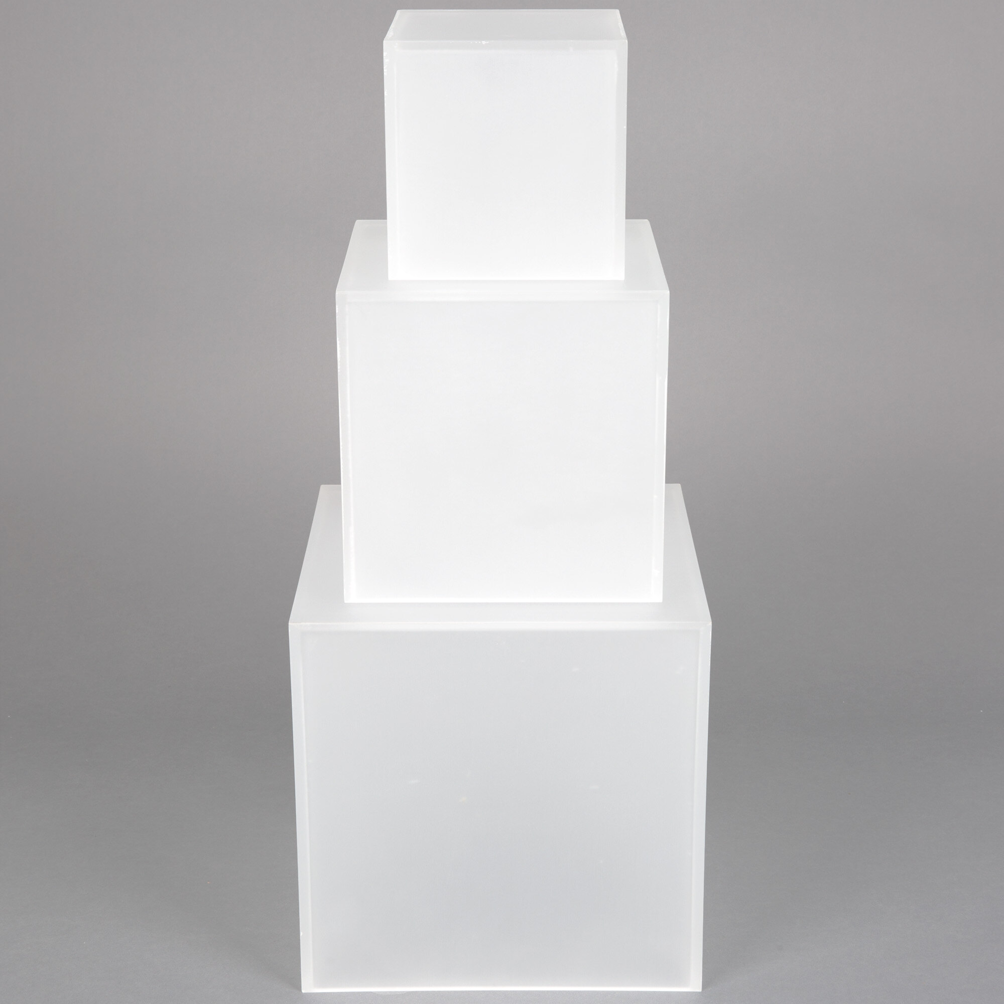 American Metalcraft AC579 Set of Three Frosted Acrylic Cube Risers