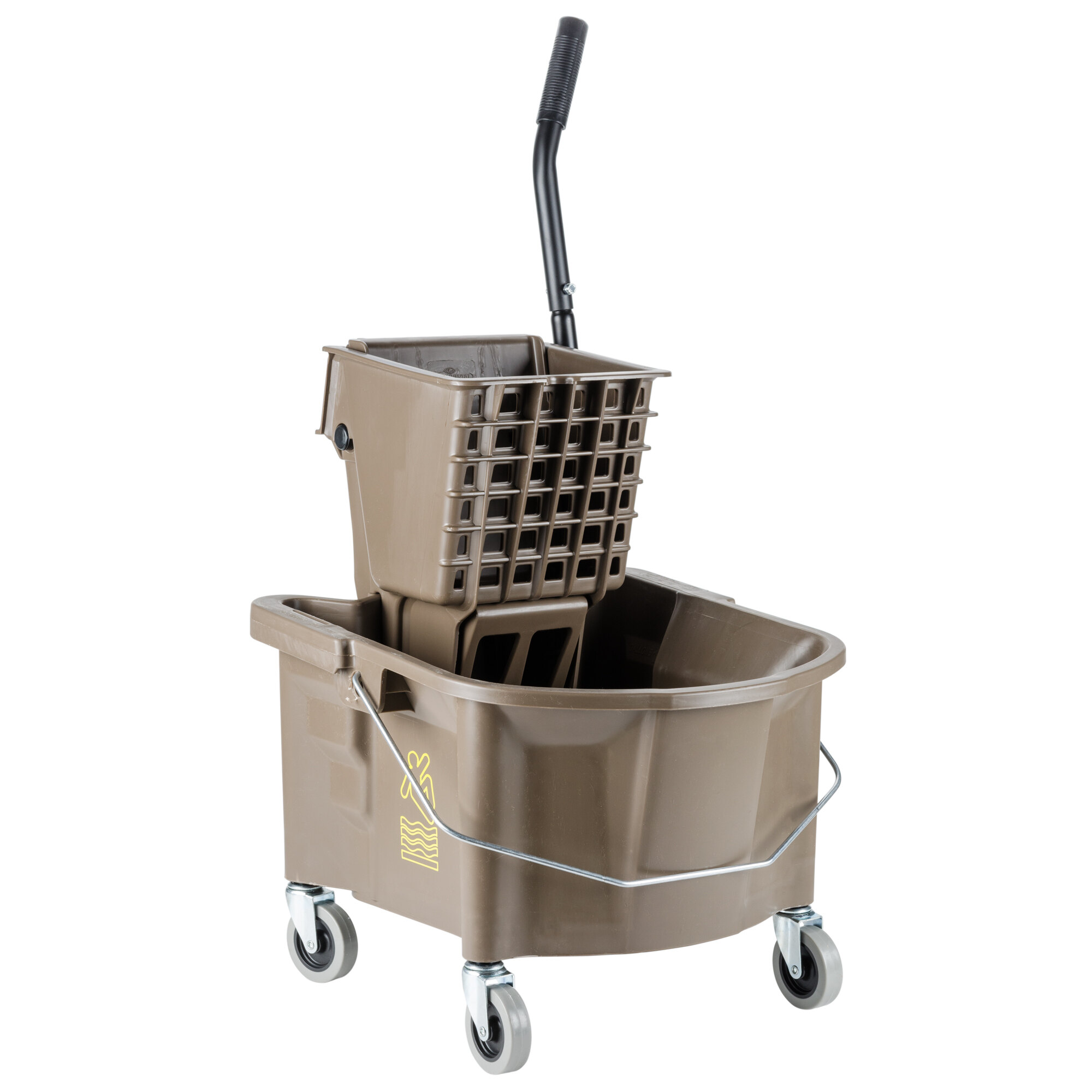 Continental 226312BZ 26 Qt. Bronze Splash Guard Mop Bucket with Side