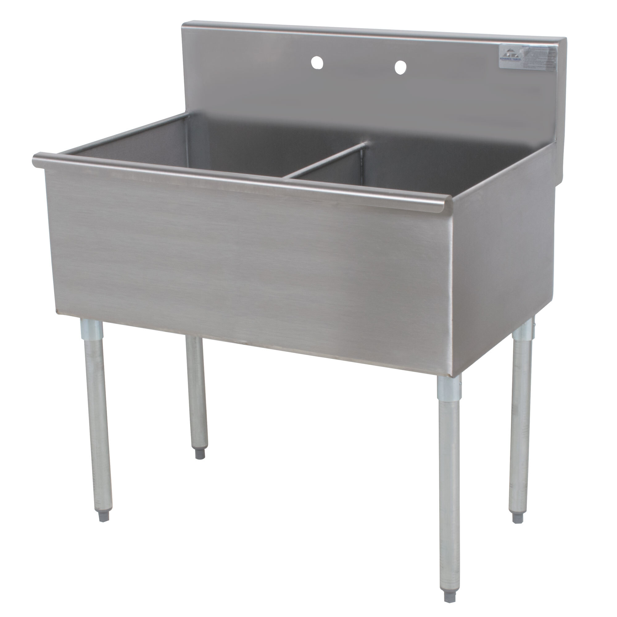 Advance Tabco 6-2-36 Two Compartment Stainless Steel Commercial Sink - 36