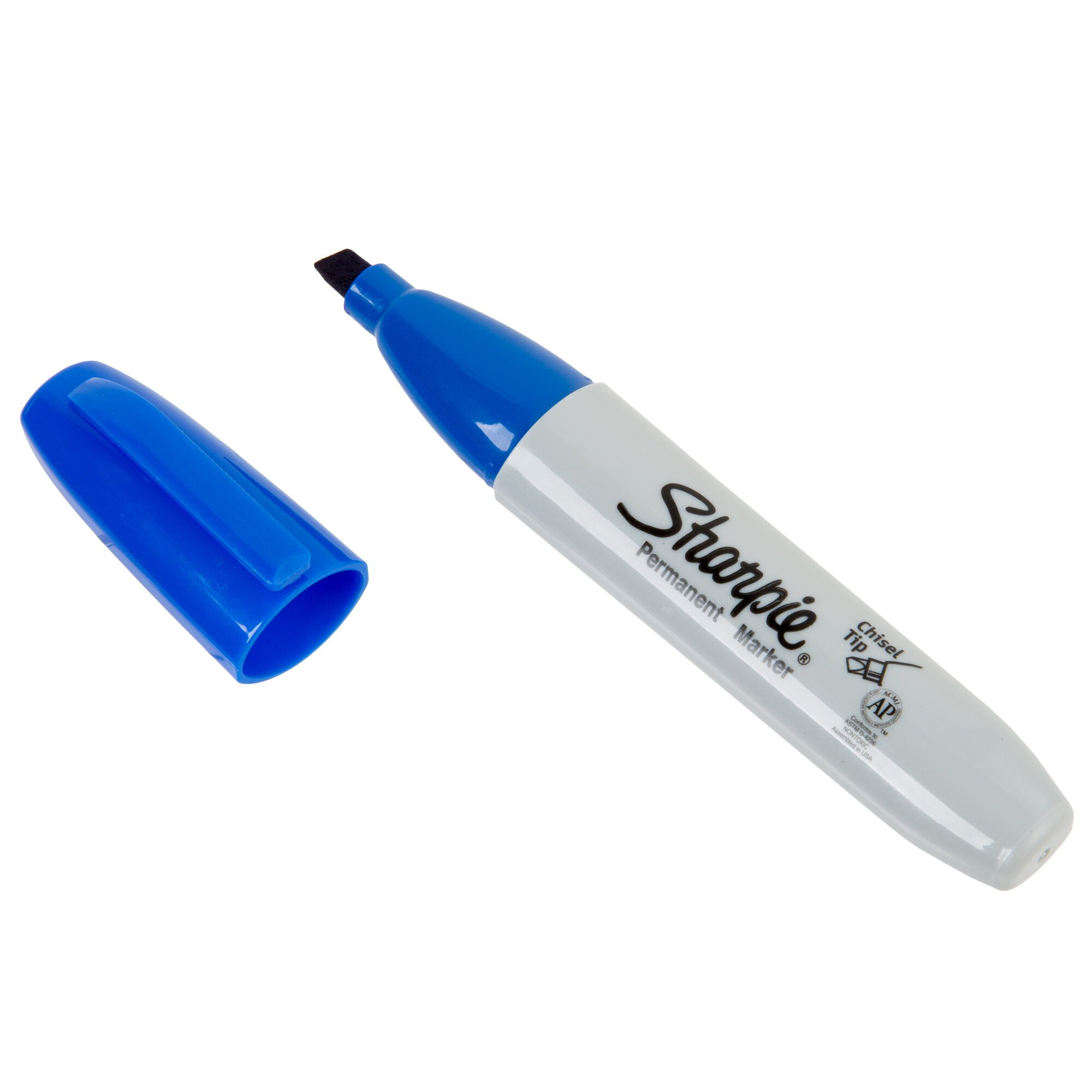 Sharpie 38203 Blue Chisel Tip Permanent Marker 12/Pack