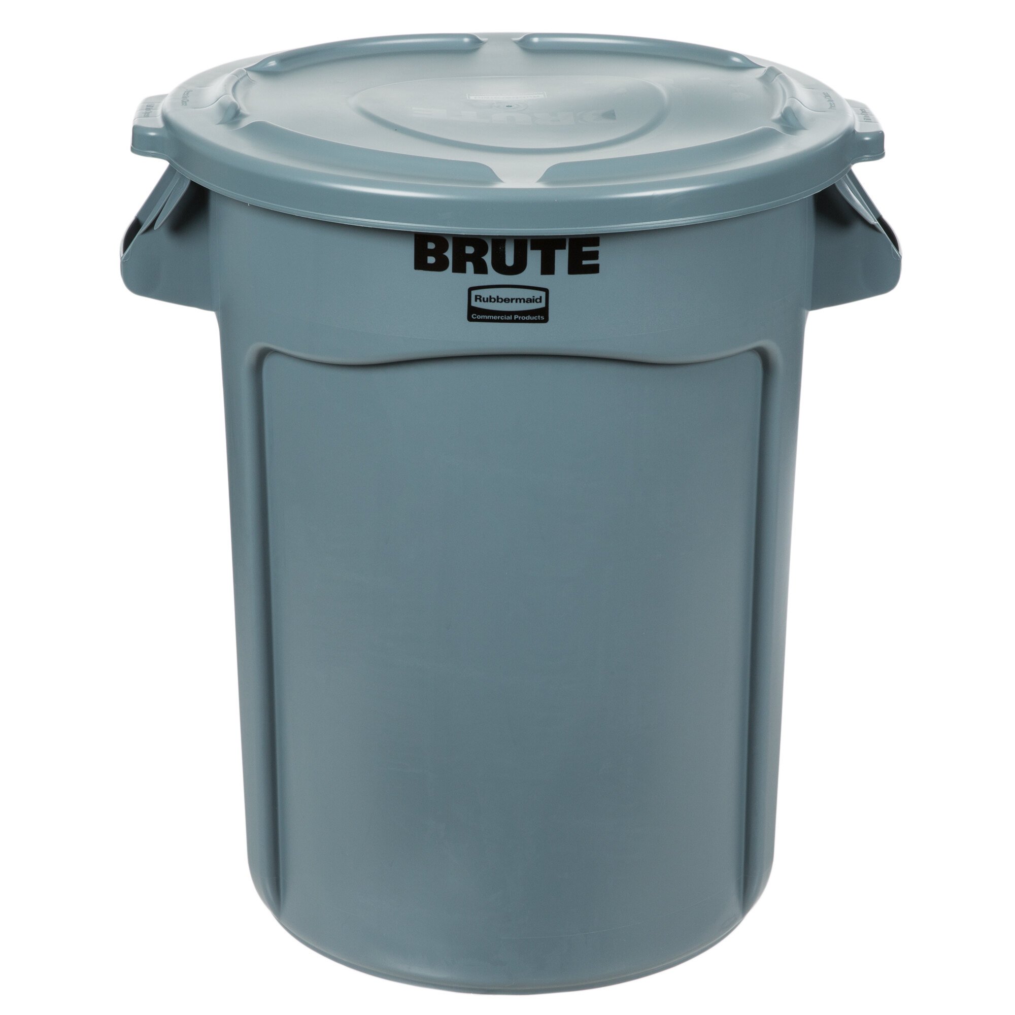 Rubbermaid BRUTE 32 Gallon Gray Round Trash Can and Lid
