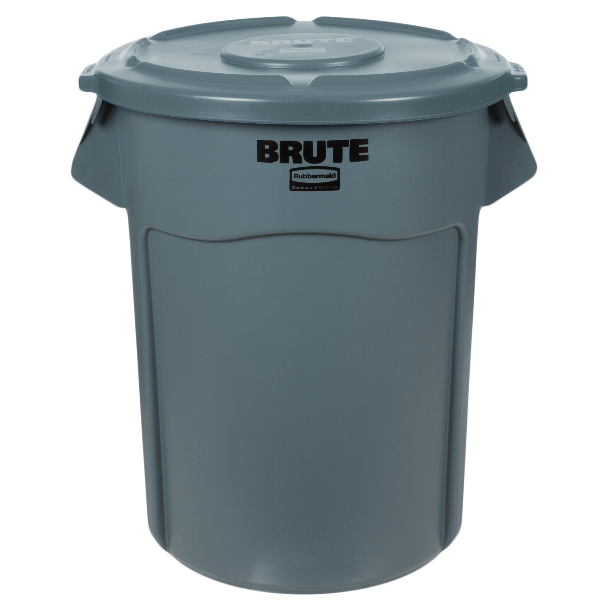 Rubbermaid BRUTE 55 Gallon Gray Round Trash Can and Lid