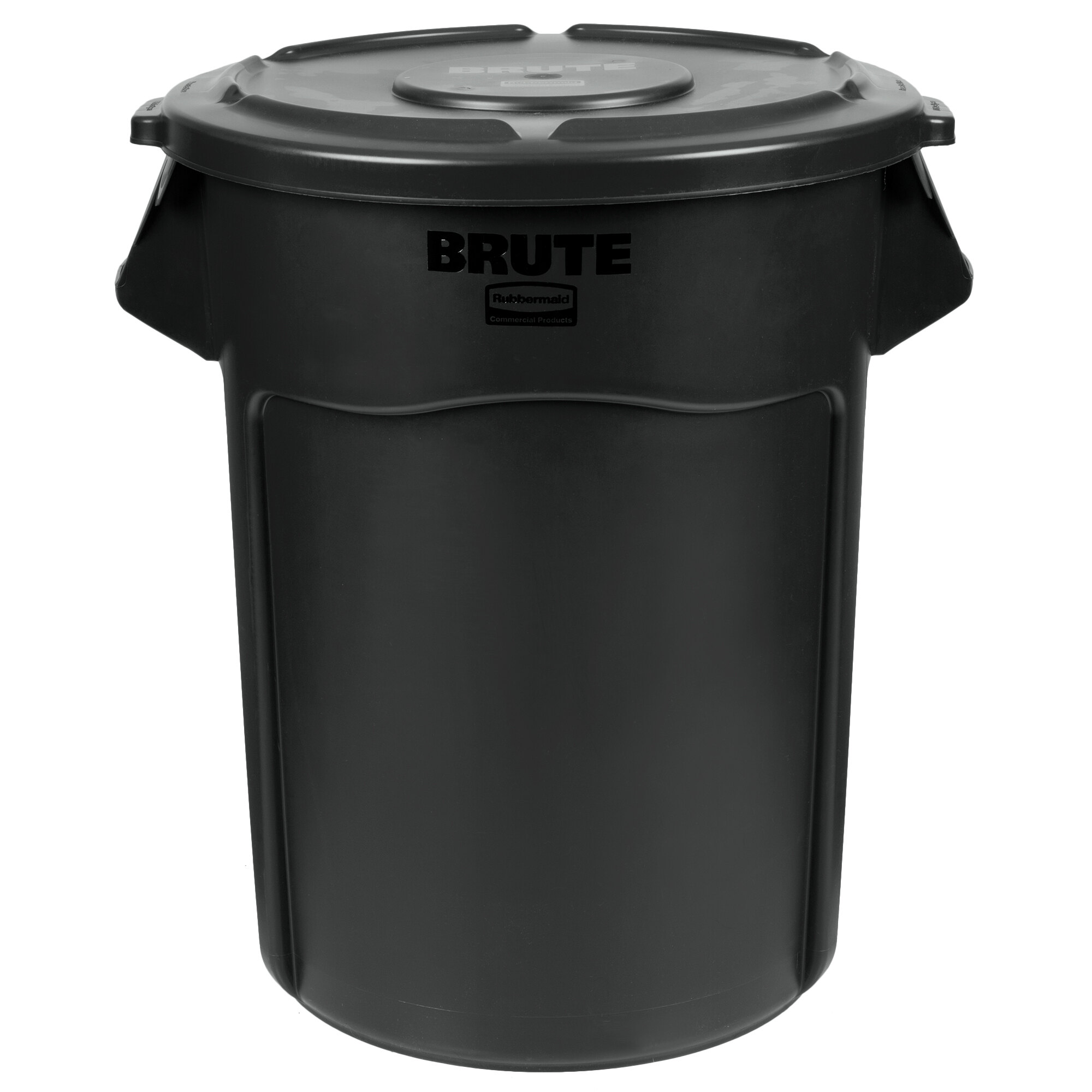 Rubbermaid Brute Gallon Black Executive Round Trash Can And Lid