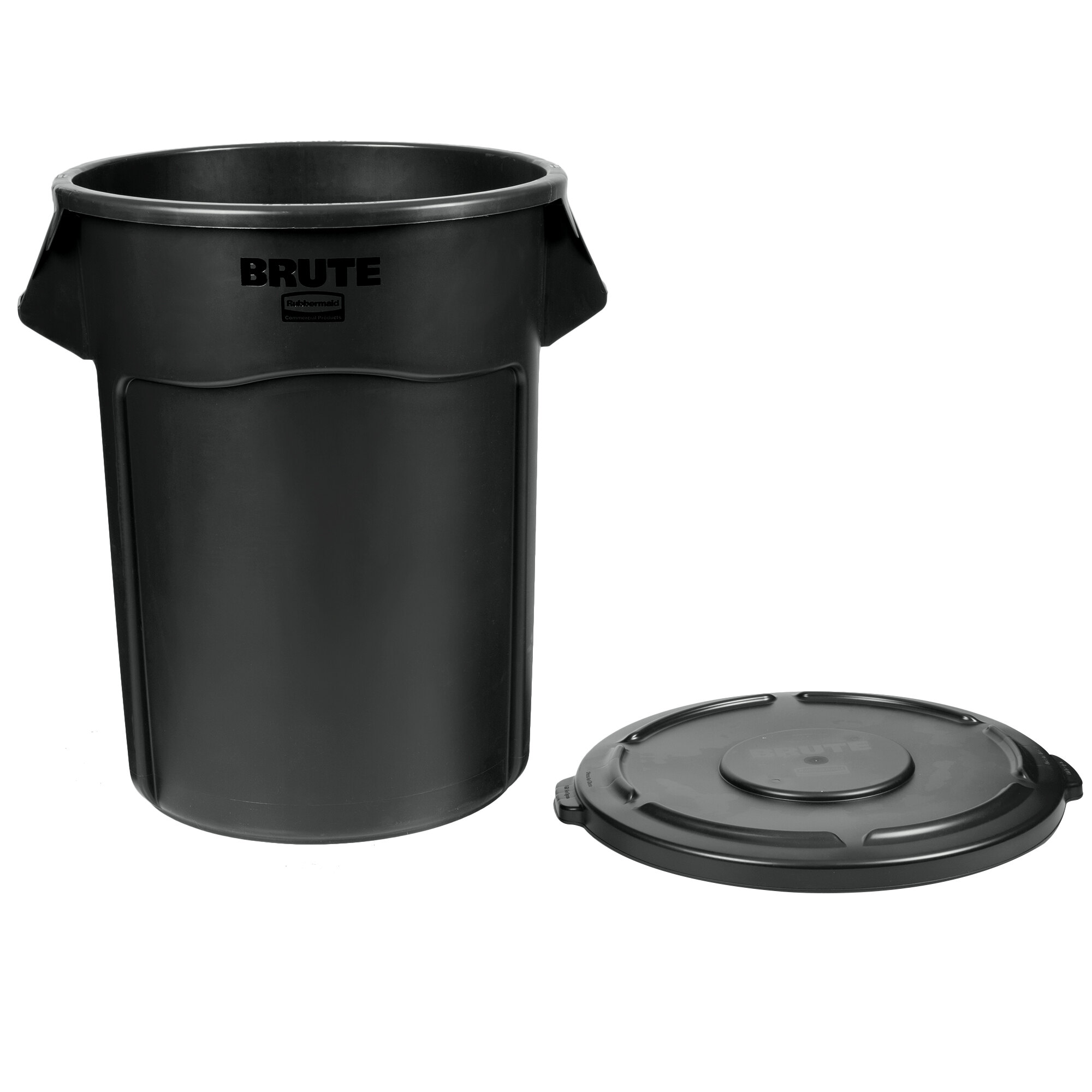 Rubbermaid Brute Gallon Black Executive Round Trash Can And Lid